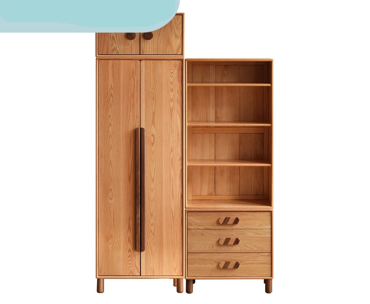 Oak solid wood wardrobe bookcase free combination "