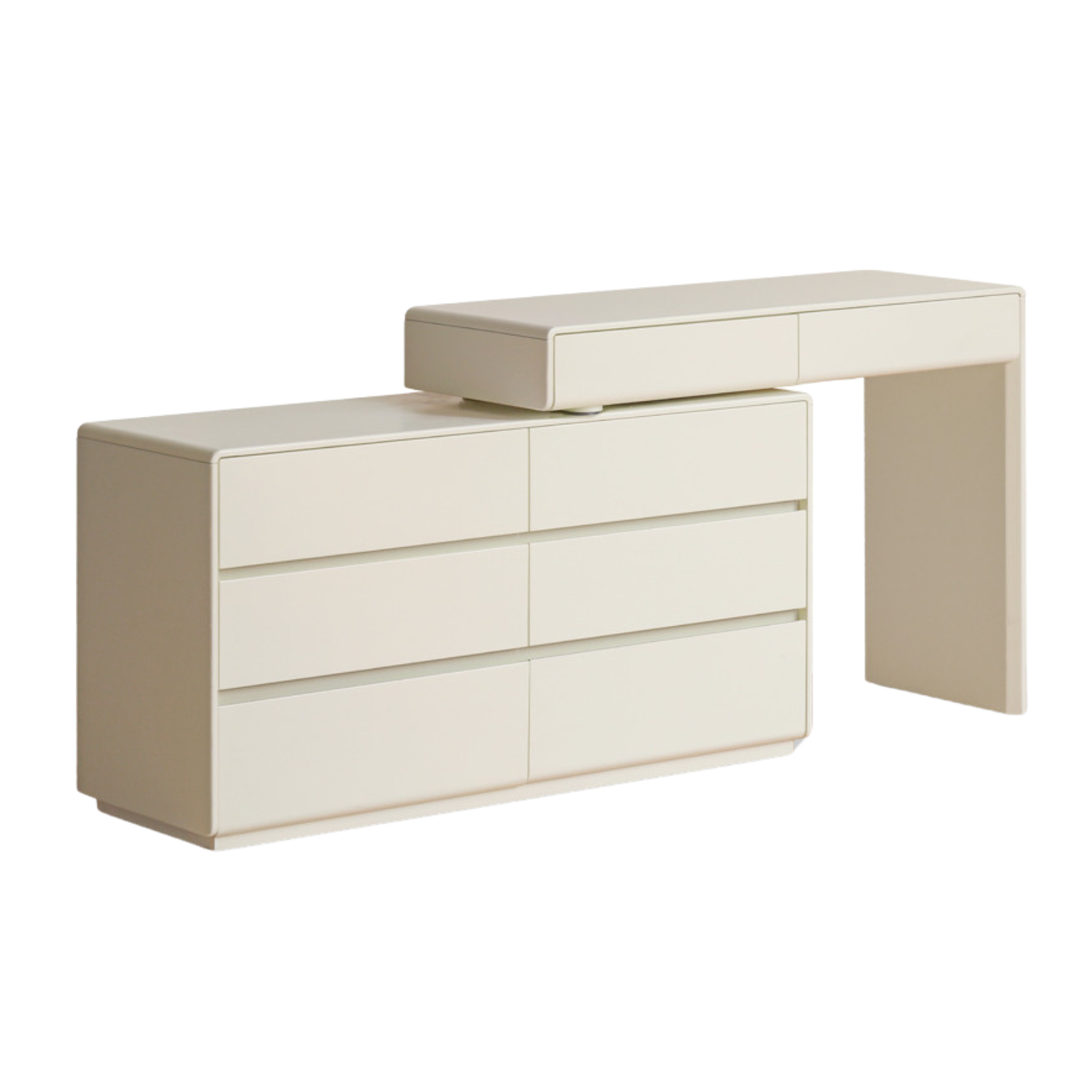 Poplar Solid Wood, Solid Rubberwood L-Shape Dressing Table