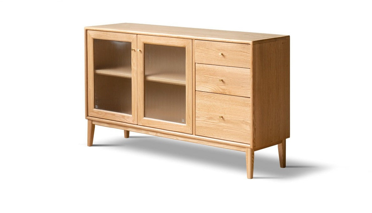 Oak solid wood sideboard cabinet"