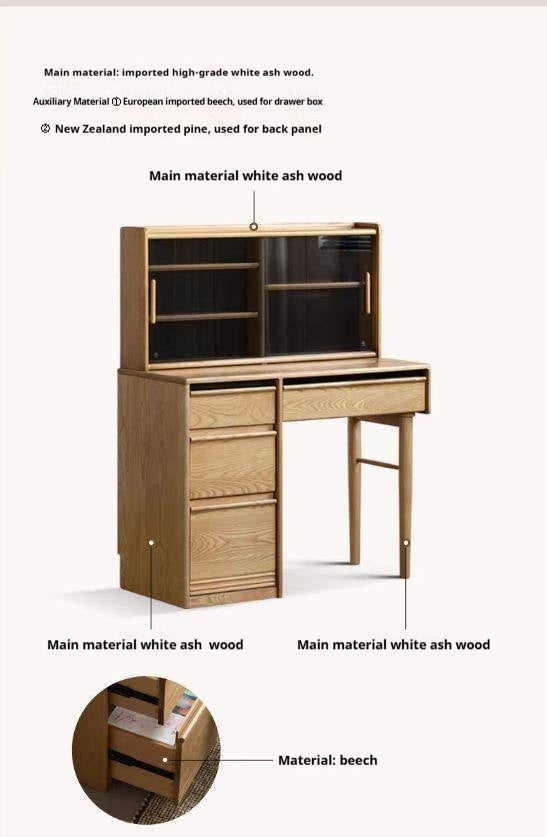 Ash Solid Wood Modern Multifunctional Vanity Table