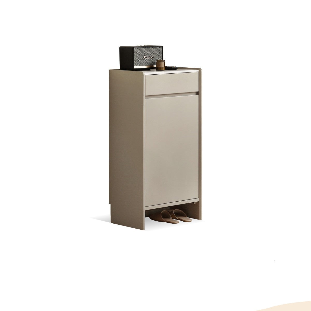 Poplar solid wood light luxury slate entrance shoe cabinet "