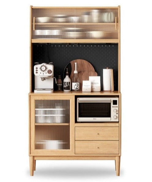 Oak Solid Wood Sideboard Multi-Functional Buffet Cabinet