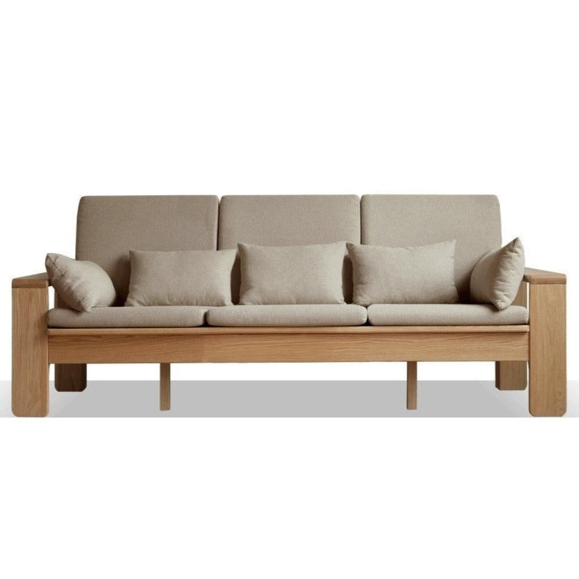 Oak, Ash Solid Wood Modern Nordic Fabric Sofa.
