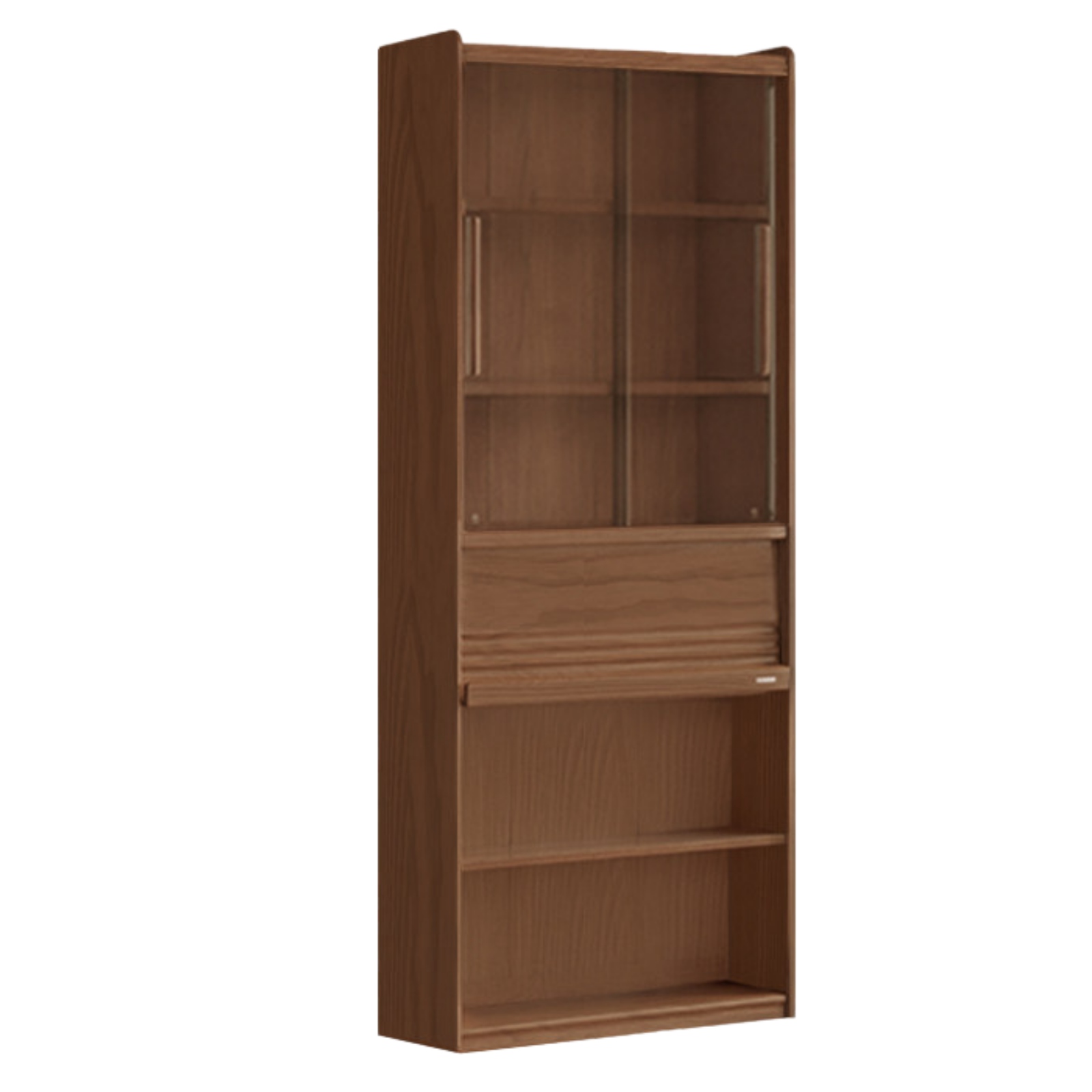 Black Walnut, Sandalwood, Oak, Ash Solid Wood Combination Bookcase with Floor Display and Luxury Storage
