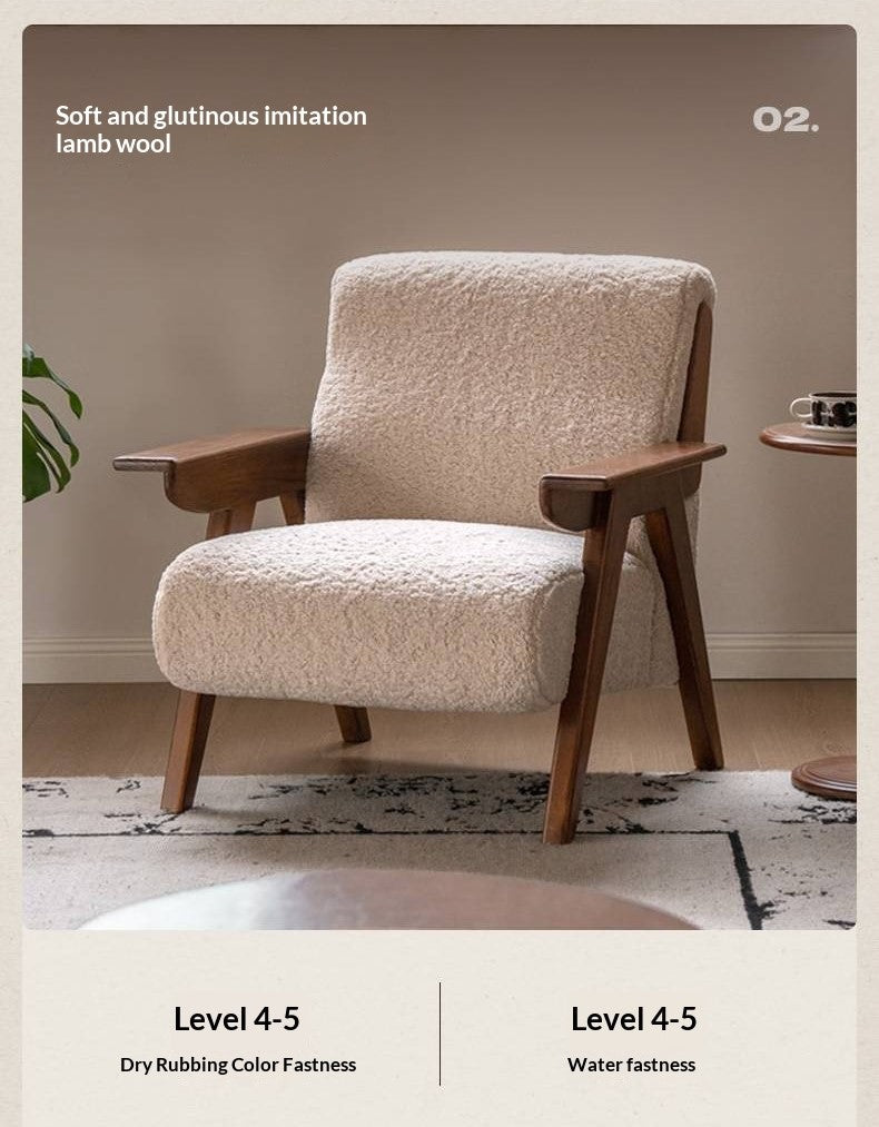 Oak Solid Wood Retro Armchair