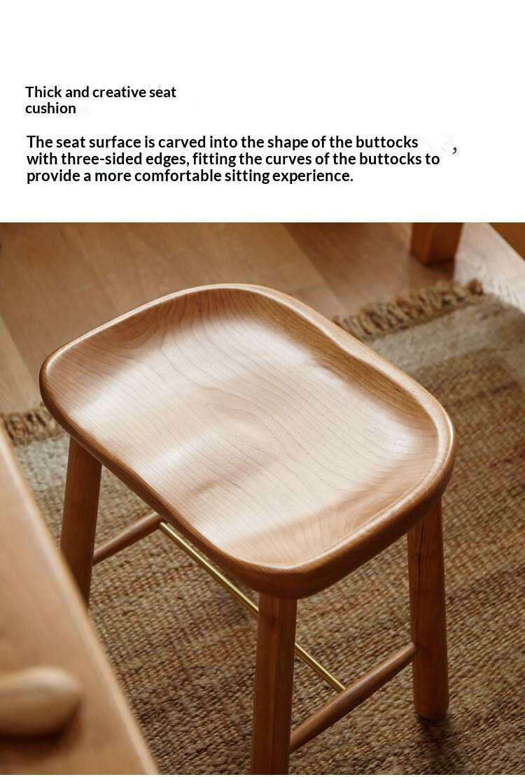 Cherry, Oak Solid Wood Makeup Stool