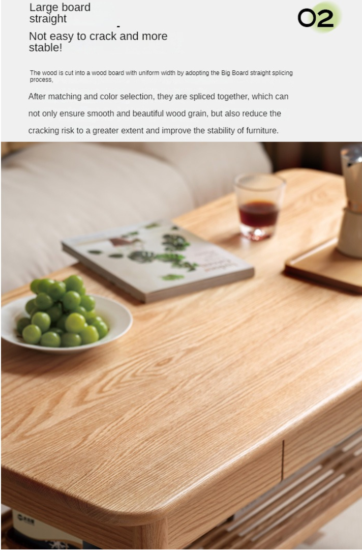 SALE Oak Solid Wood North American Double-Layer Coffee Table