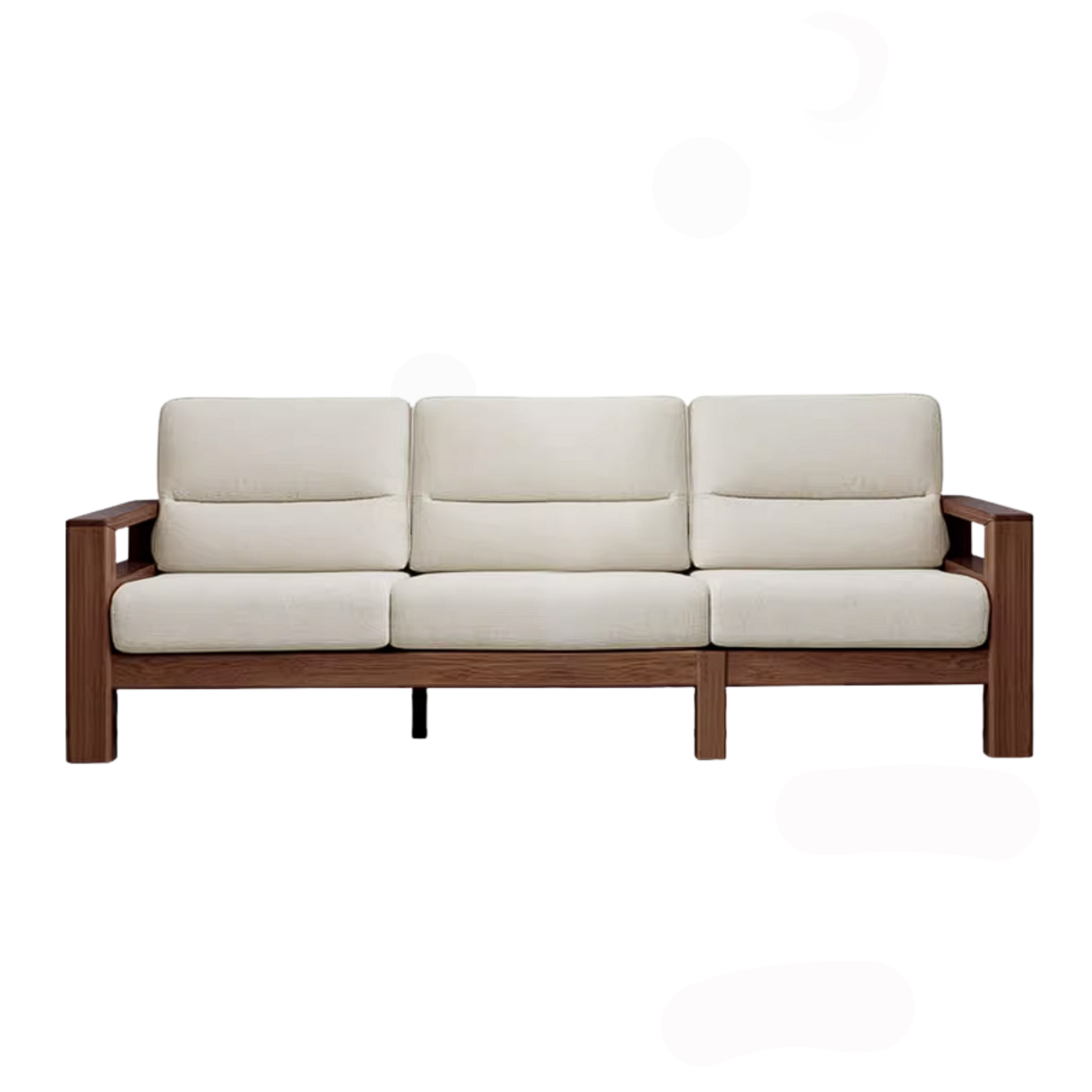 Black Walnut, Ash, Golden Sandalwood Solid Wood Corner Sofa with Fabric Upholstery