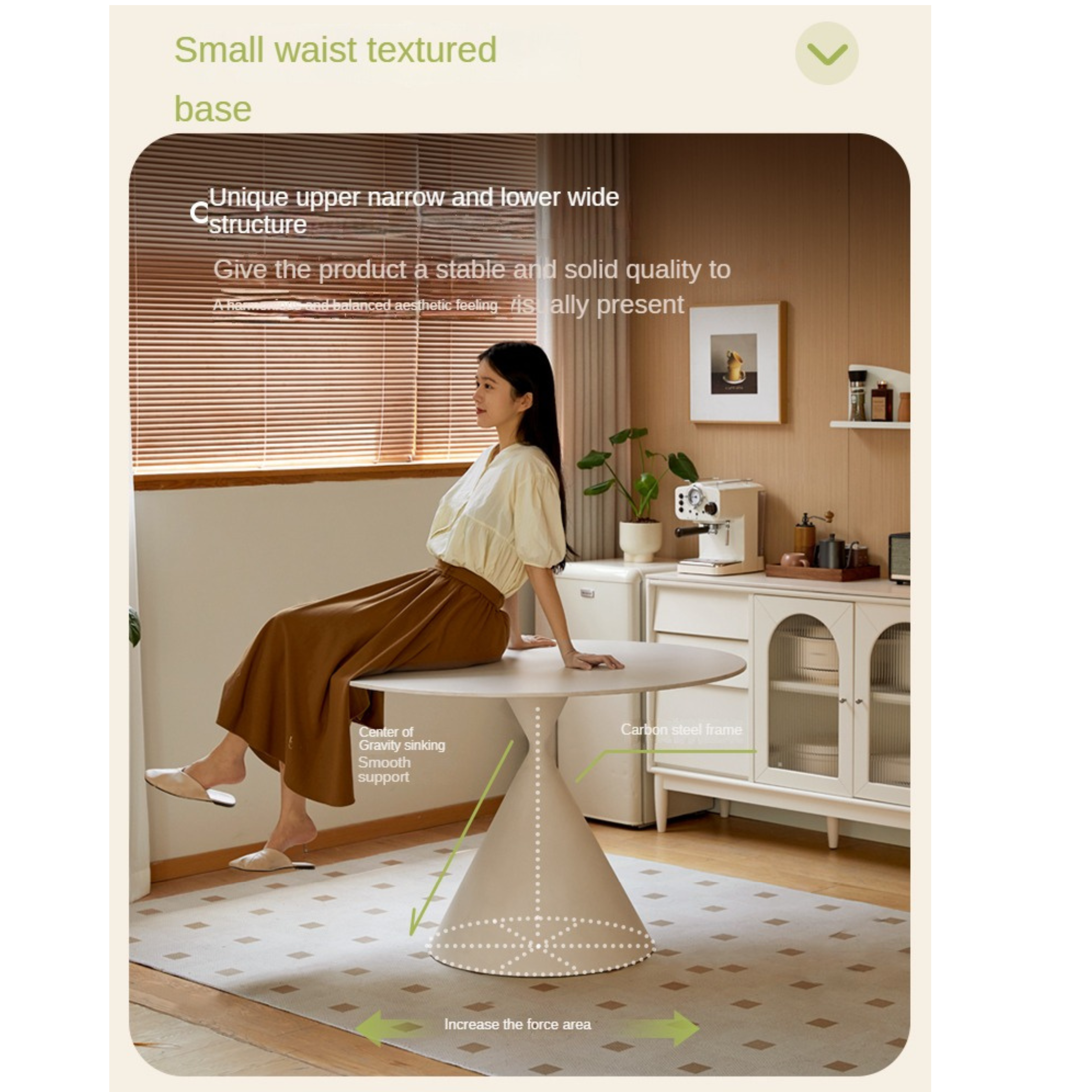 Rock Cream Style Round Table.