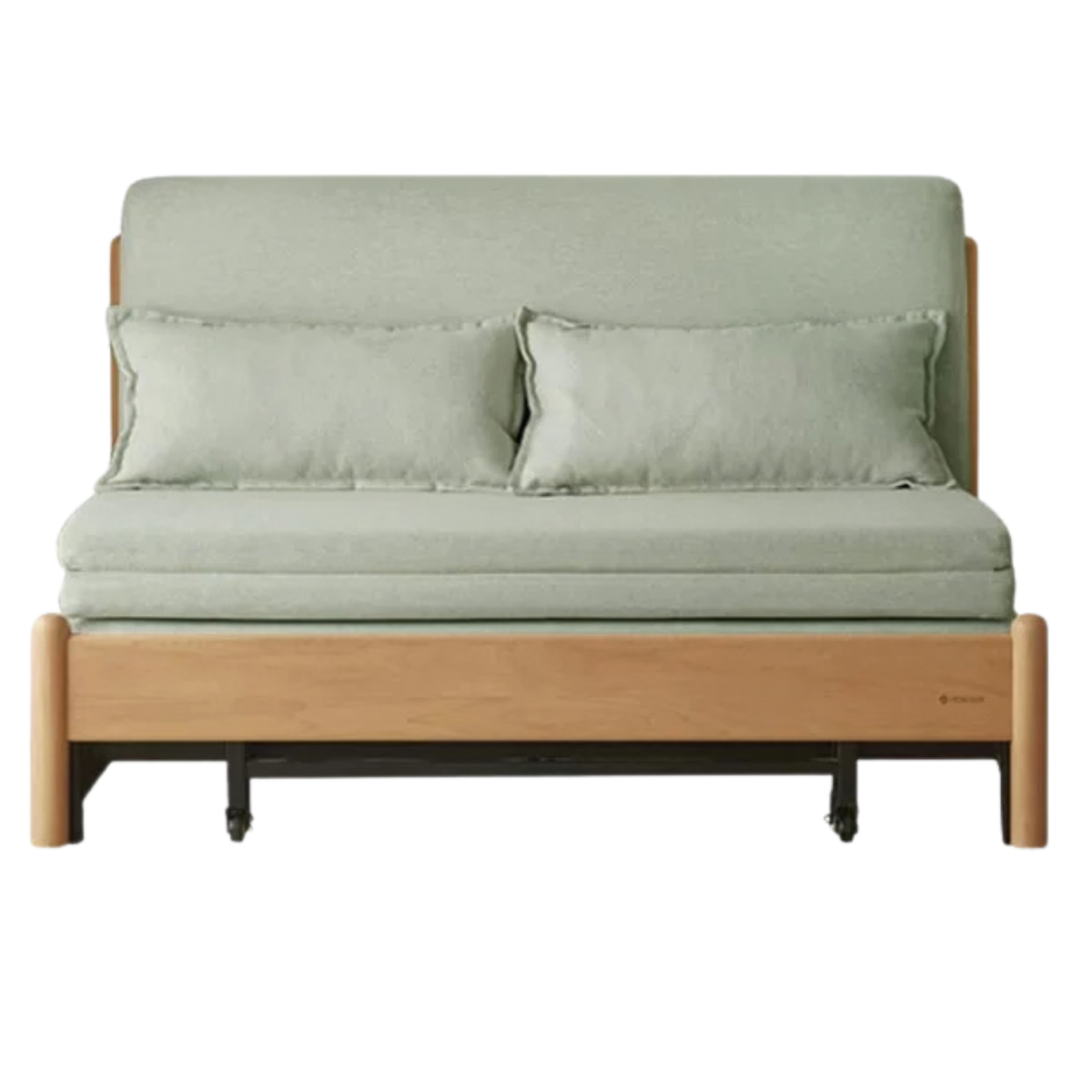 Beech Solid Wood Minimalist Pull-Out Sofa Bed