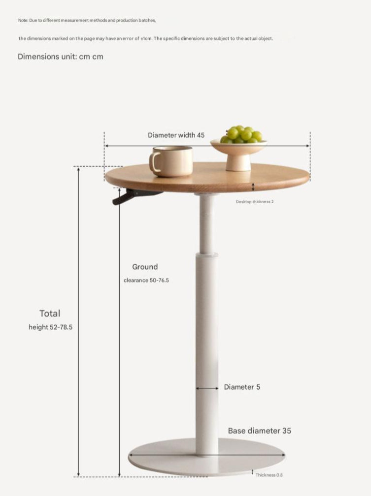Oak, Black Walnut, Beech Solid Wood Lifting Side Table