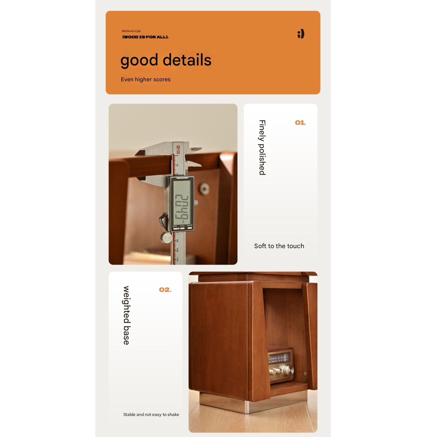 Poplar Solid Wood Bauhaus Bookshelf.