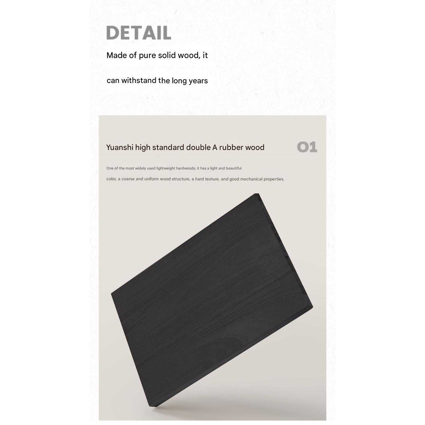 Solid Rubberwood Modern Drawer Cabinet.