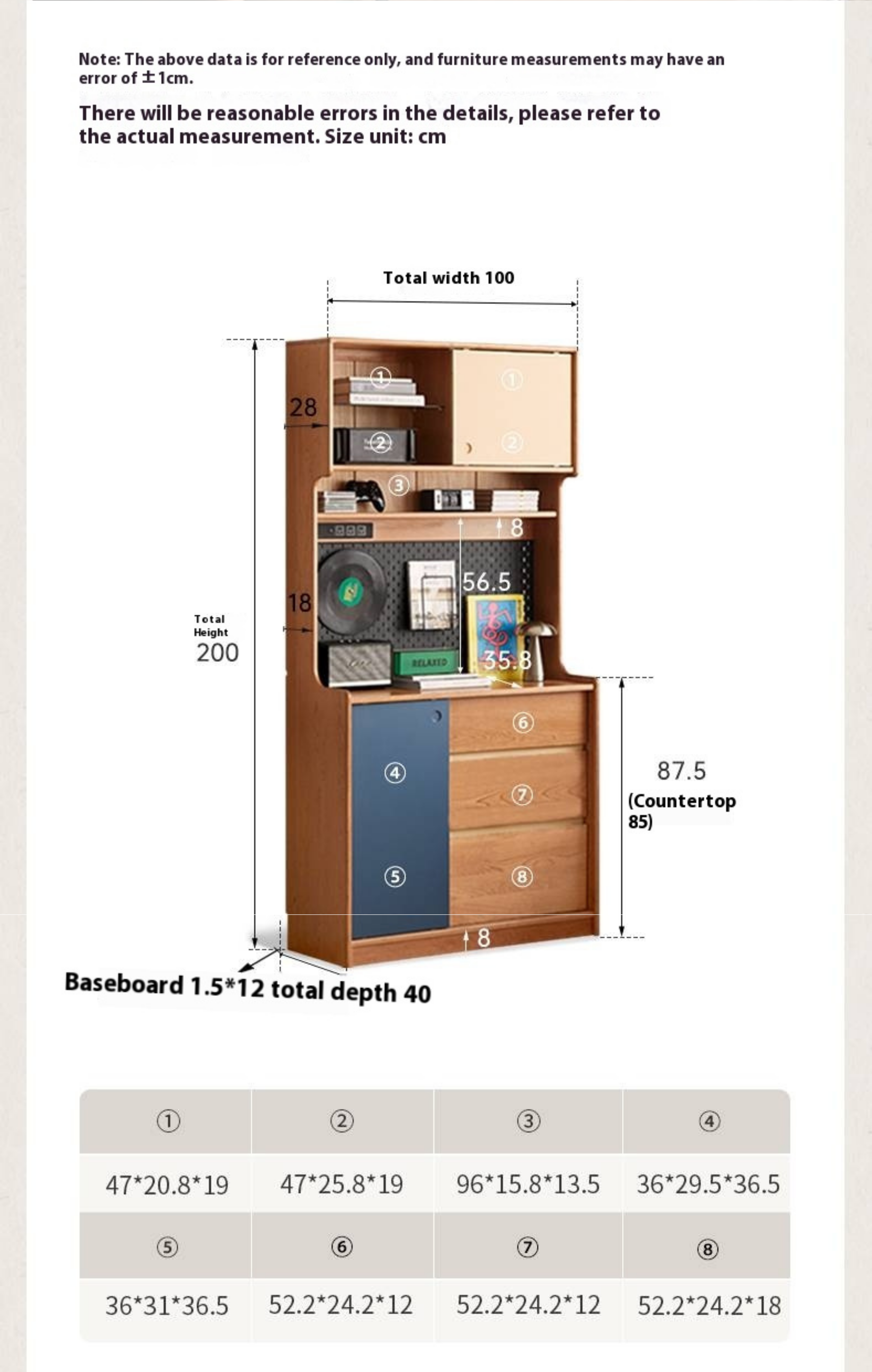 Cherry Solid Wood Retro Sideboard