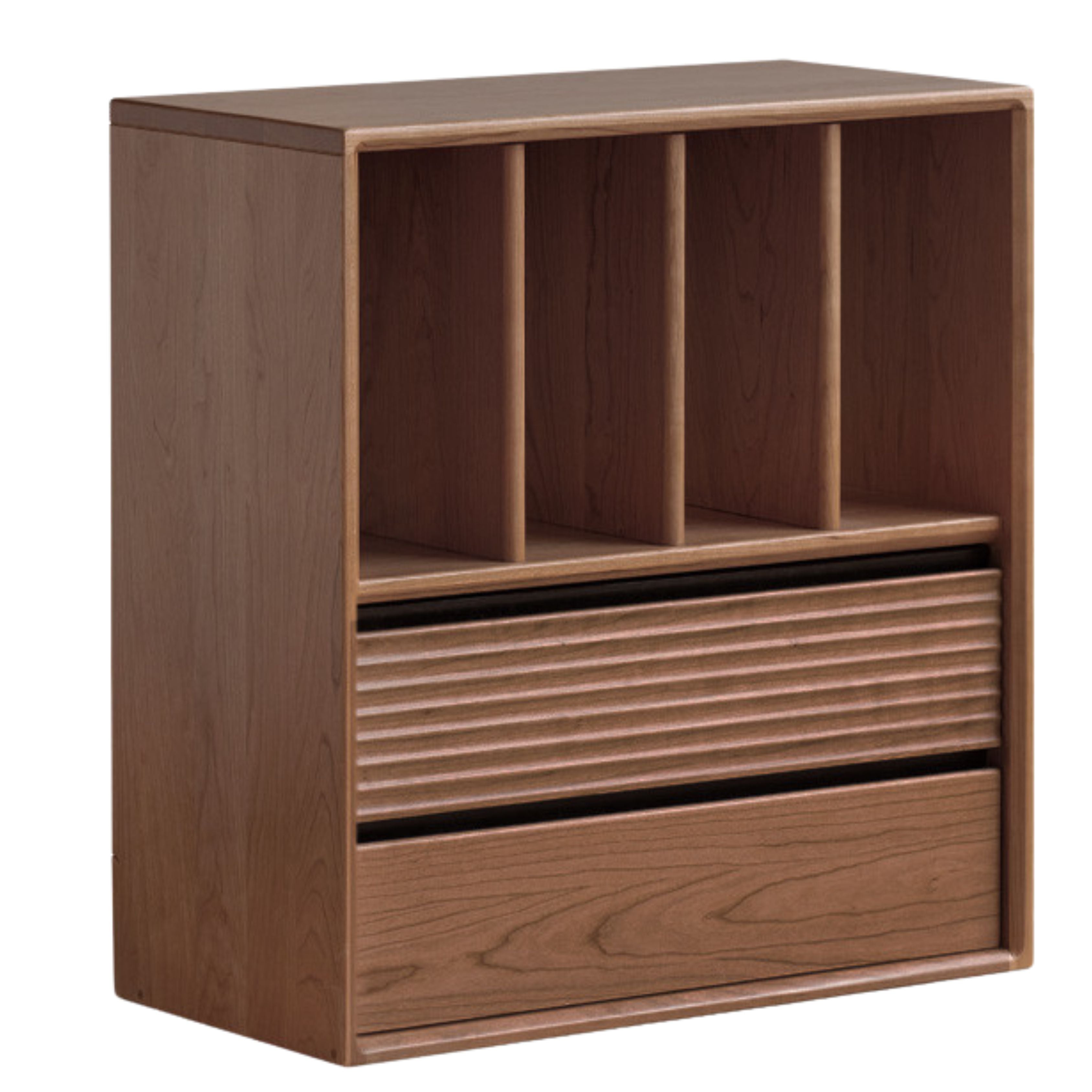 Sandalwood, Oak, Black Walnut, White Ash Solid Wood Light Luxury Style Module Bookcase