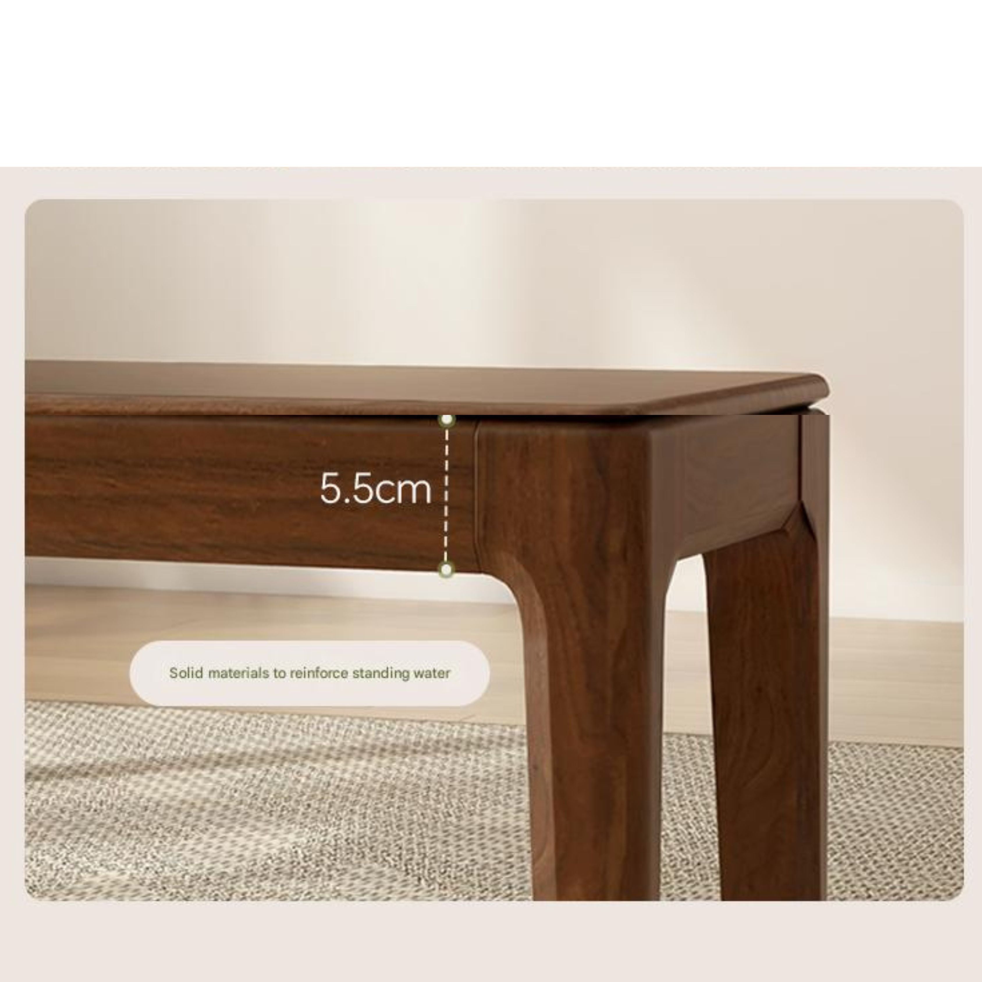 Black Walnut Solid Wood Nordic Long Bench