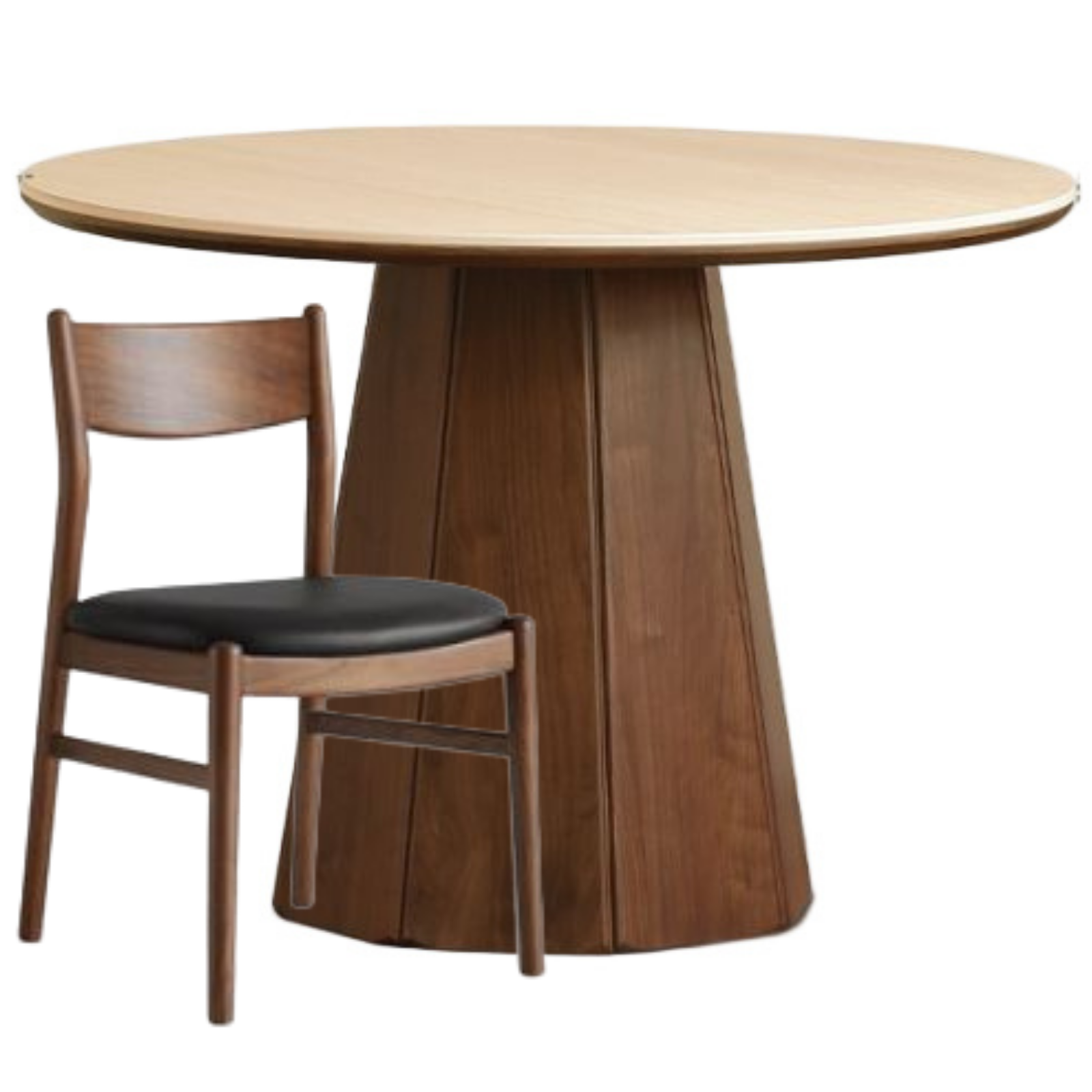 Black Walnut Solid Wood Round Slab Dining Table