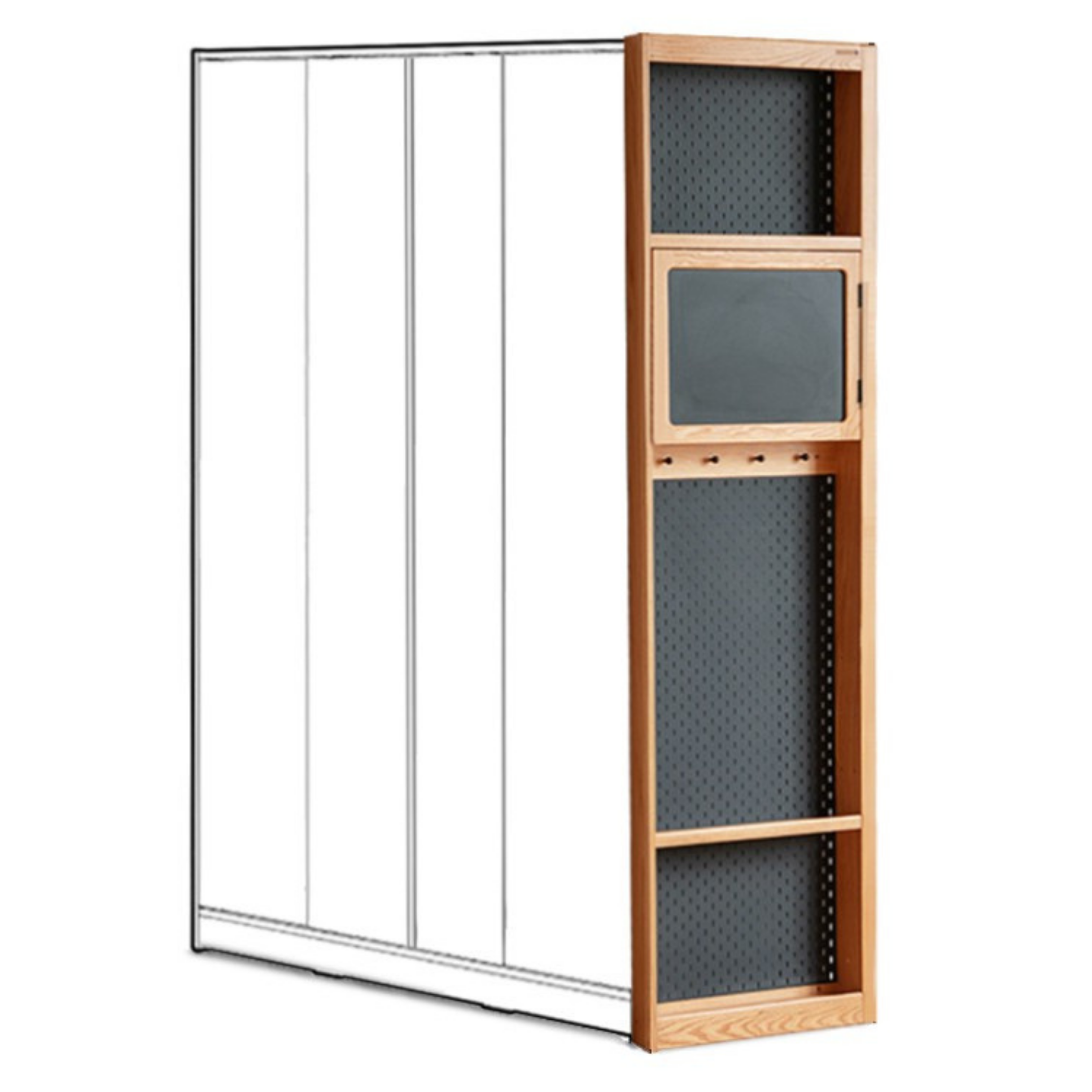 Oak, Cherry Solid Wood Corner Wardrobe