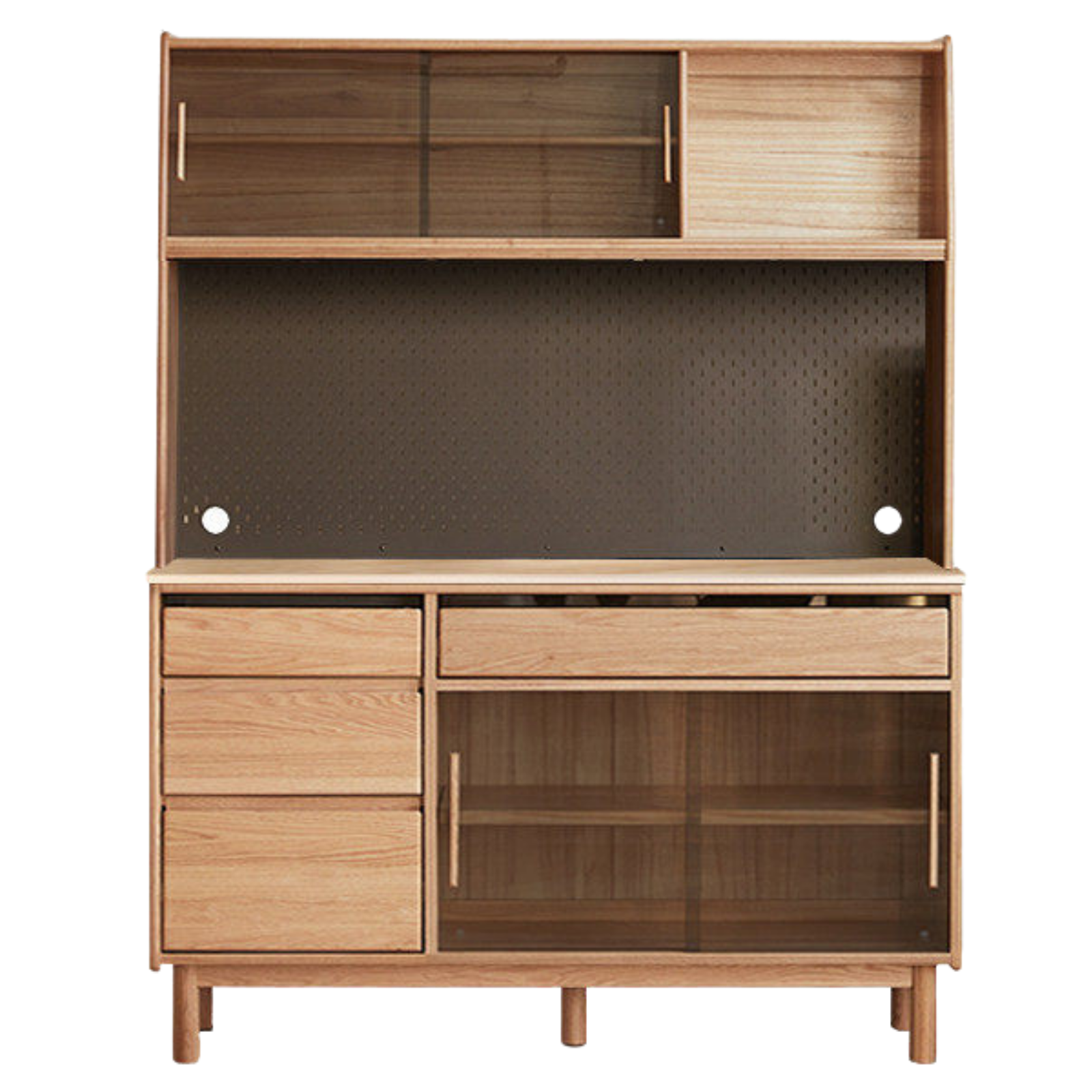 Oak, Ash Solid Wood Modern Rock Board Sideboard