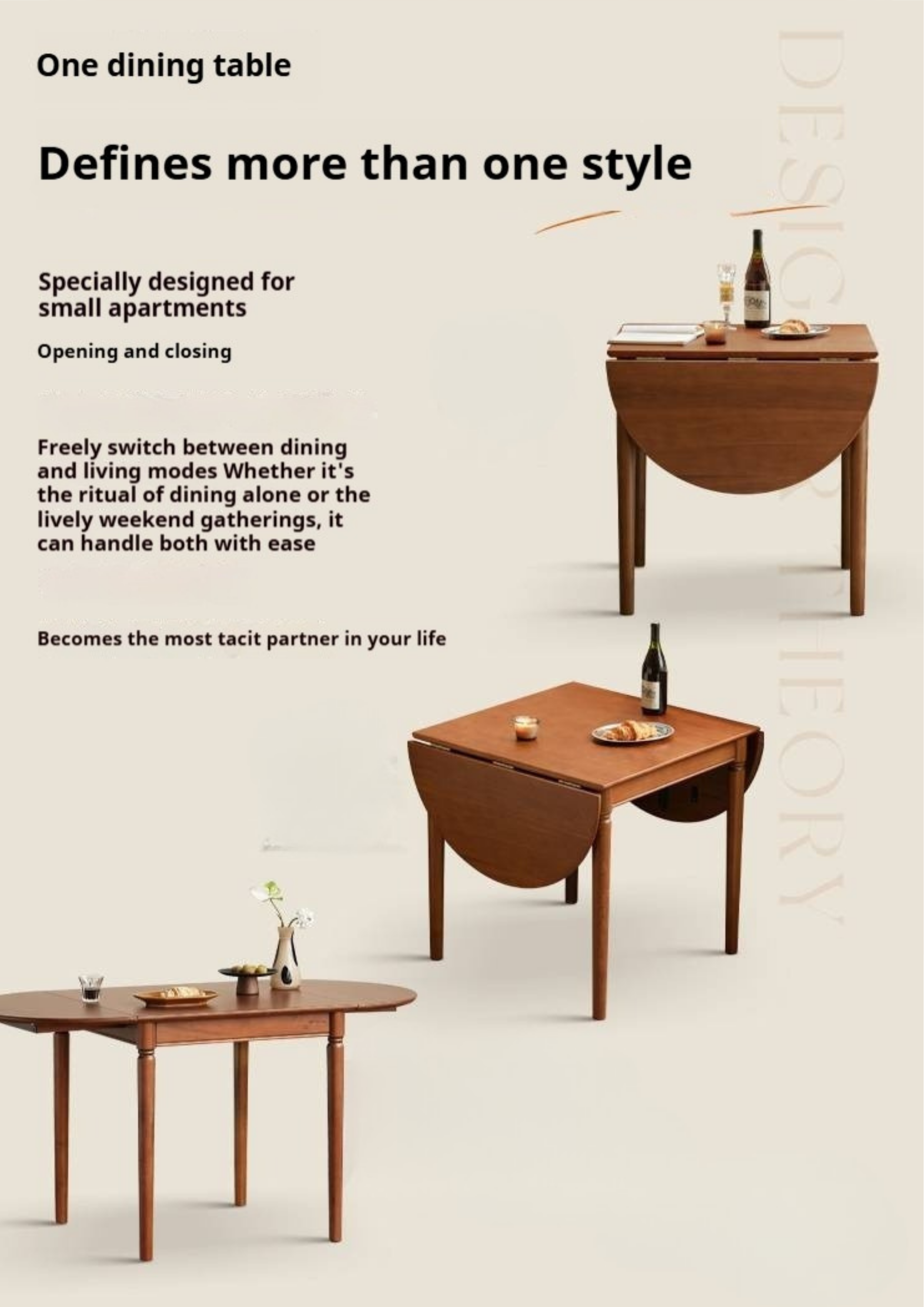 Tulipwood Solid Tulipwood Retro Dining Table