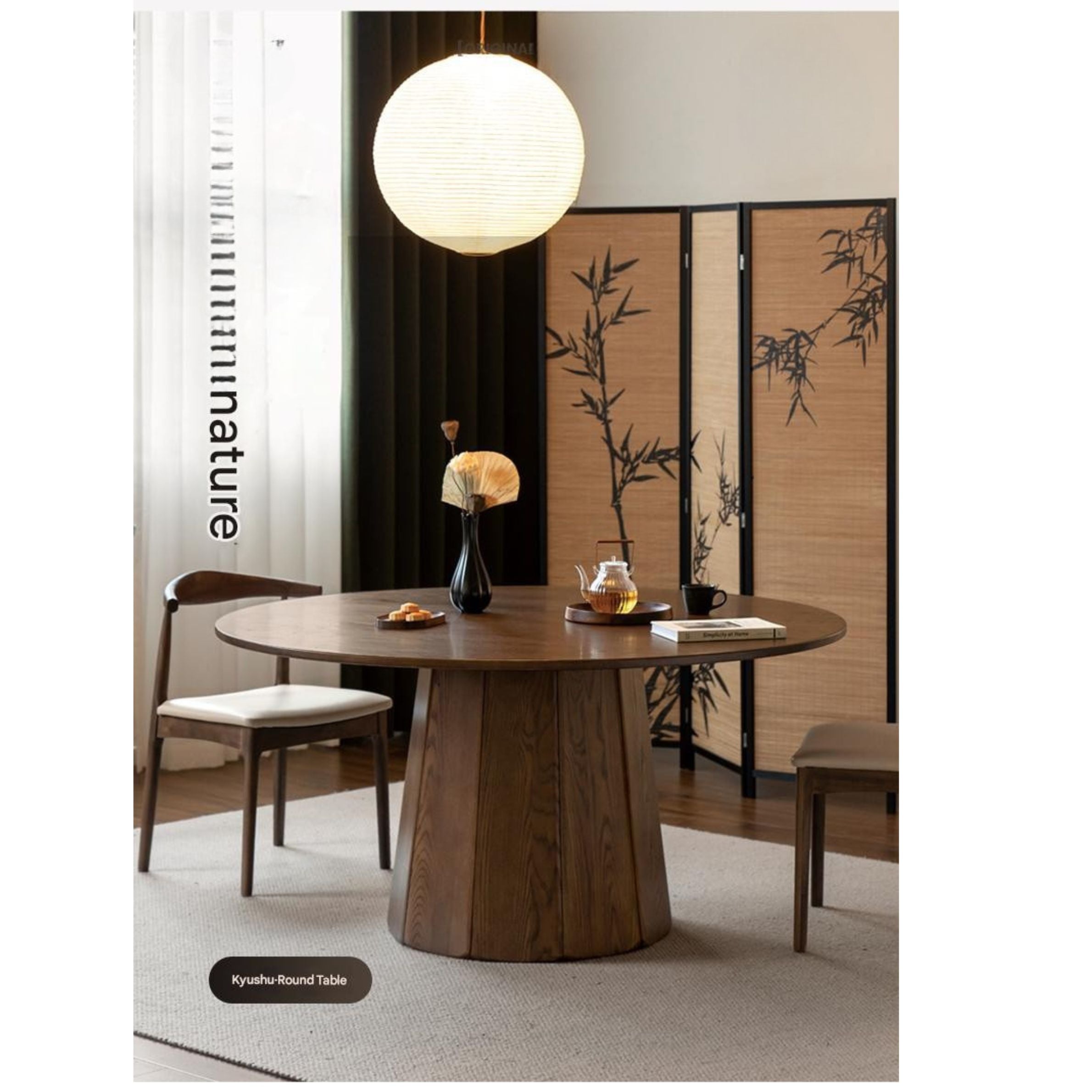 Ash, Black Walnut Solid Wood Modern Large Dining Table