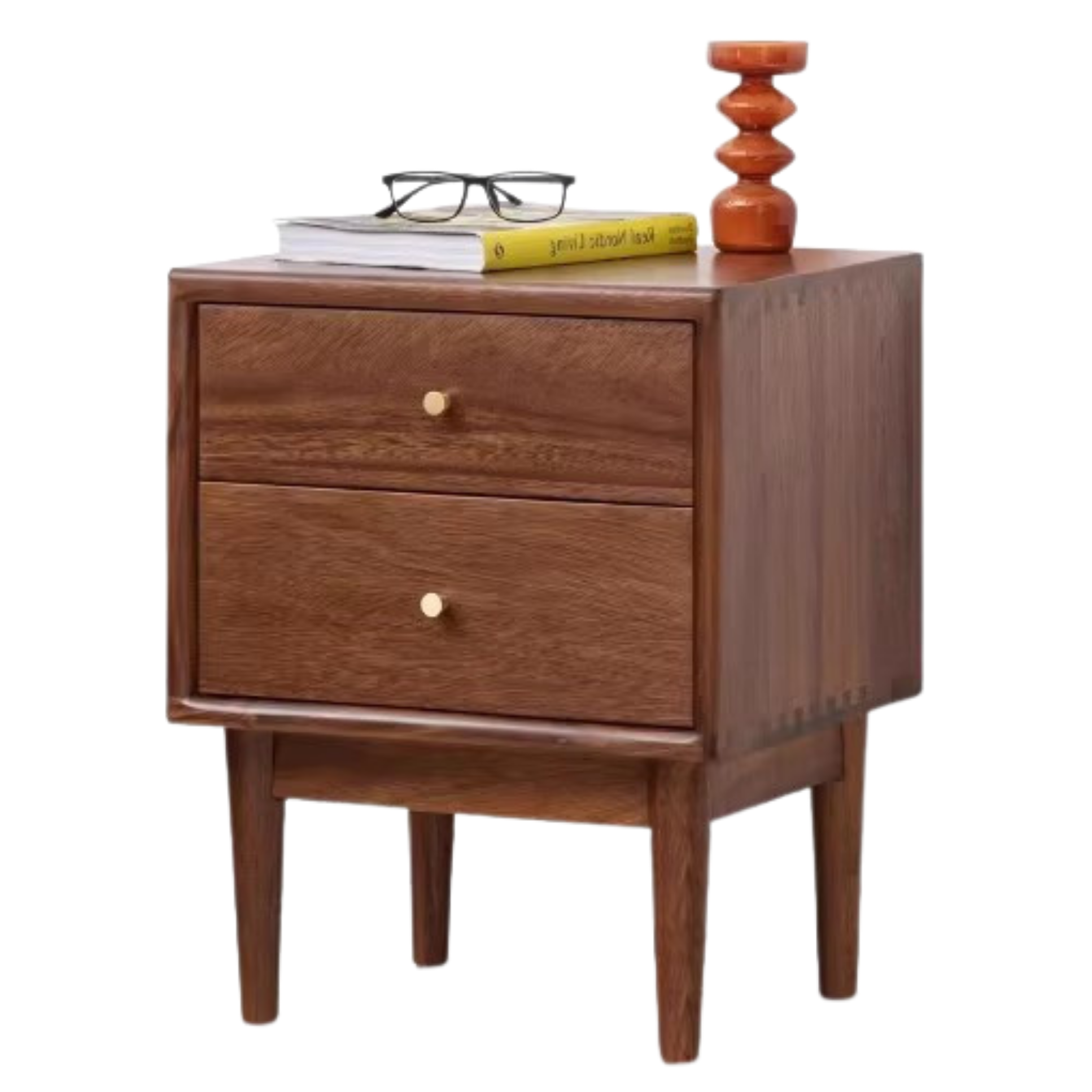 South American Walnut, Black Walnut, Cherry, Ash Solid Wood Nightstand.
