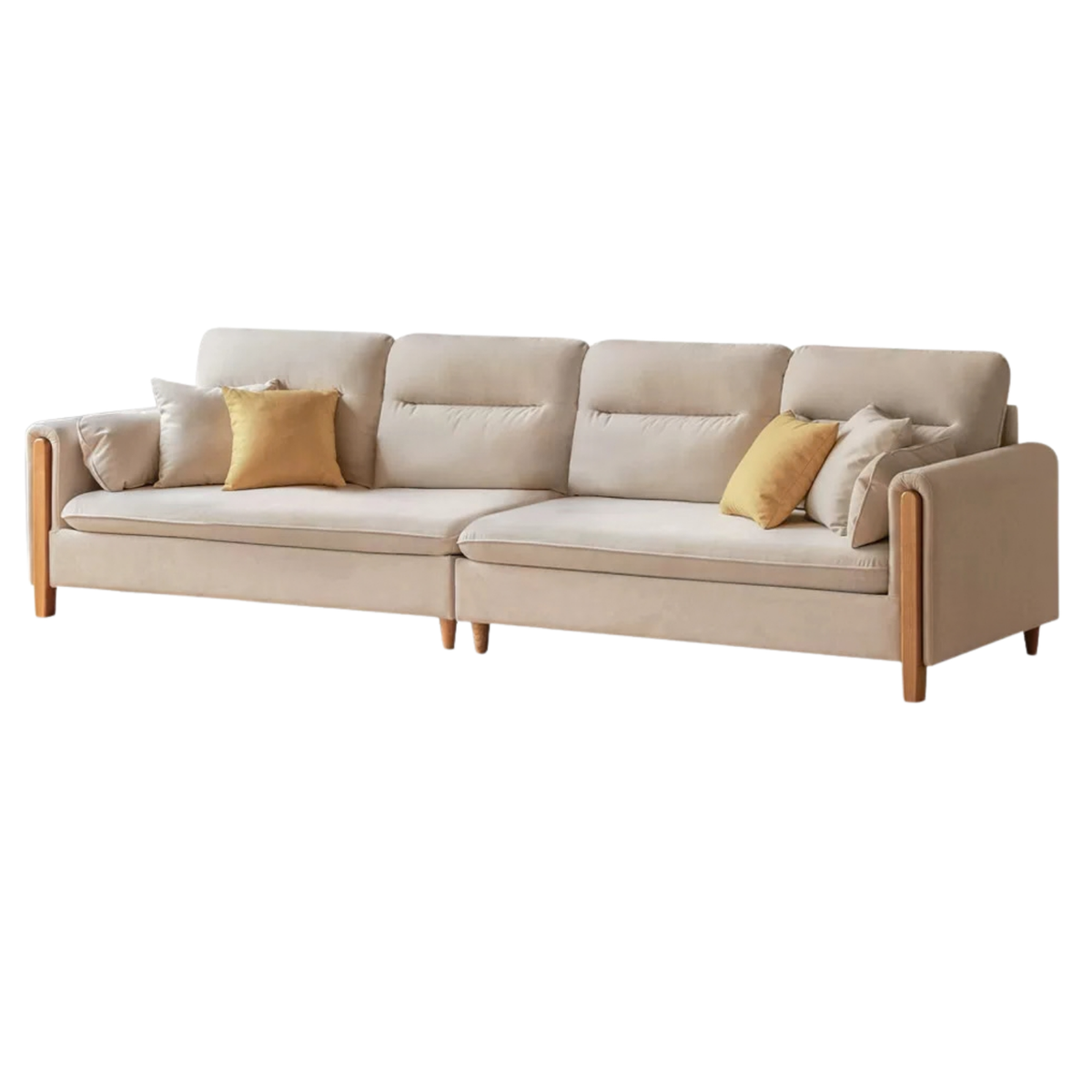 Ash Solid Wood Modern Corner-Style Fabric Sofa