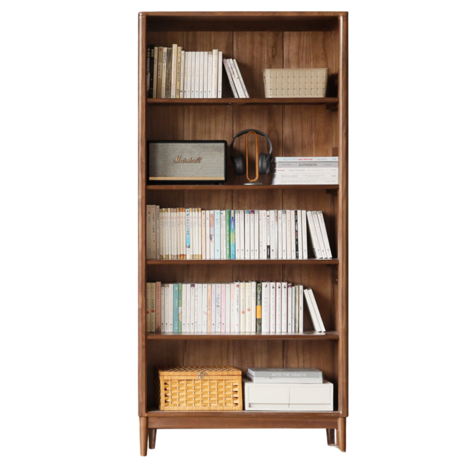Black Walnut, Ash Solid Wood Bookcase Whole Wall Free Combination Bookshelf