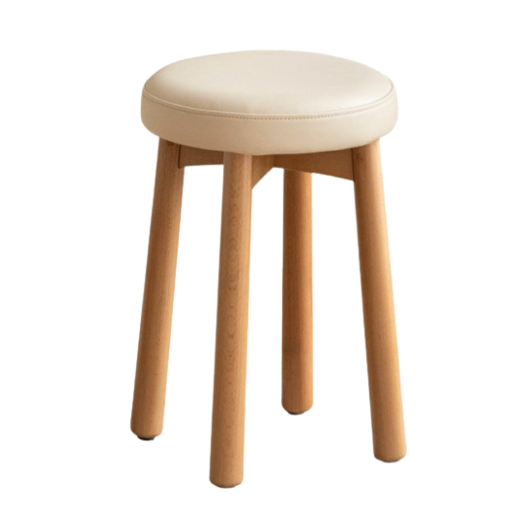 Solid Rubberwood Modern Soft Makeup Stool