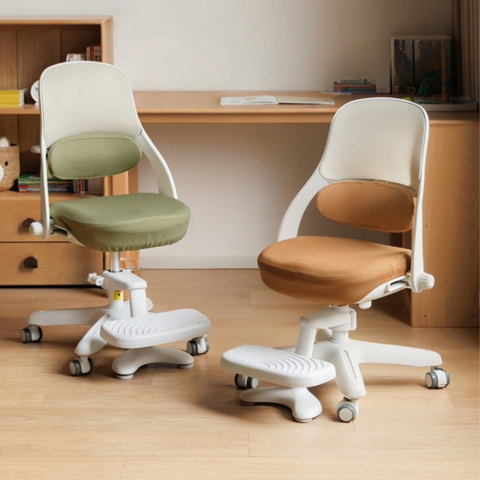 Kids Adjustable Swivel Study Chair with Footrest