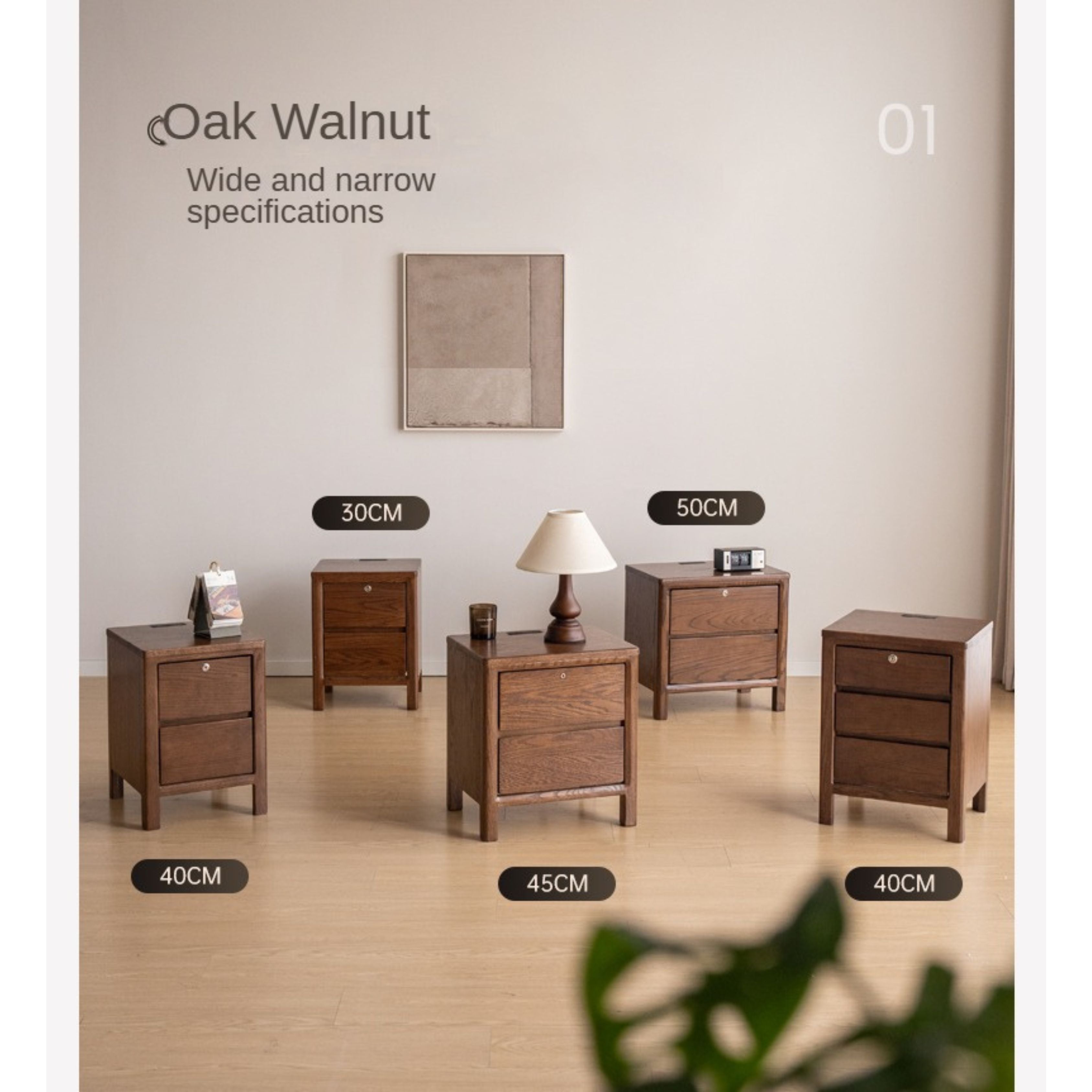 Oak Solid Wood Nordic Nightstand