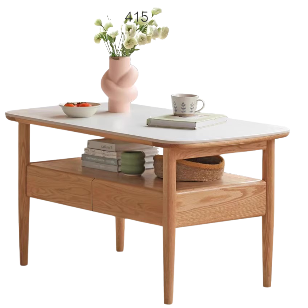 Oak Solid Wood High-leg Coffee Table