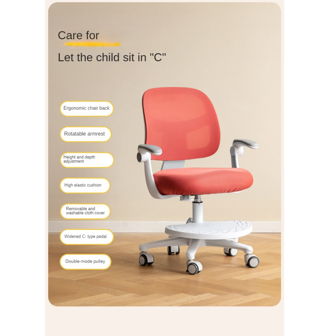 Children's Lifted and Adjusted Chair.
