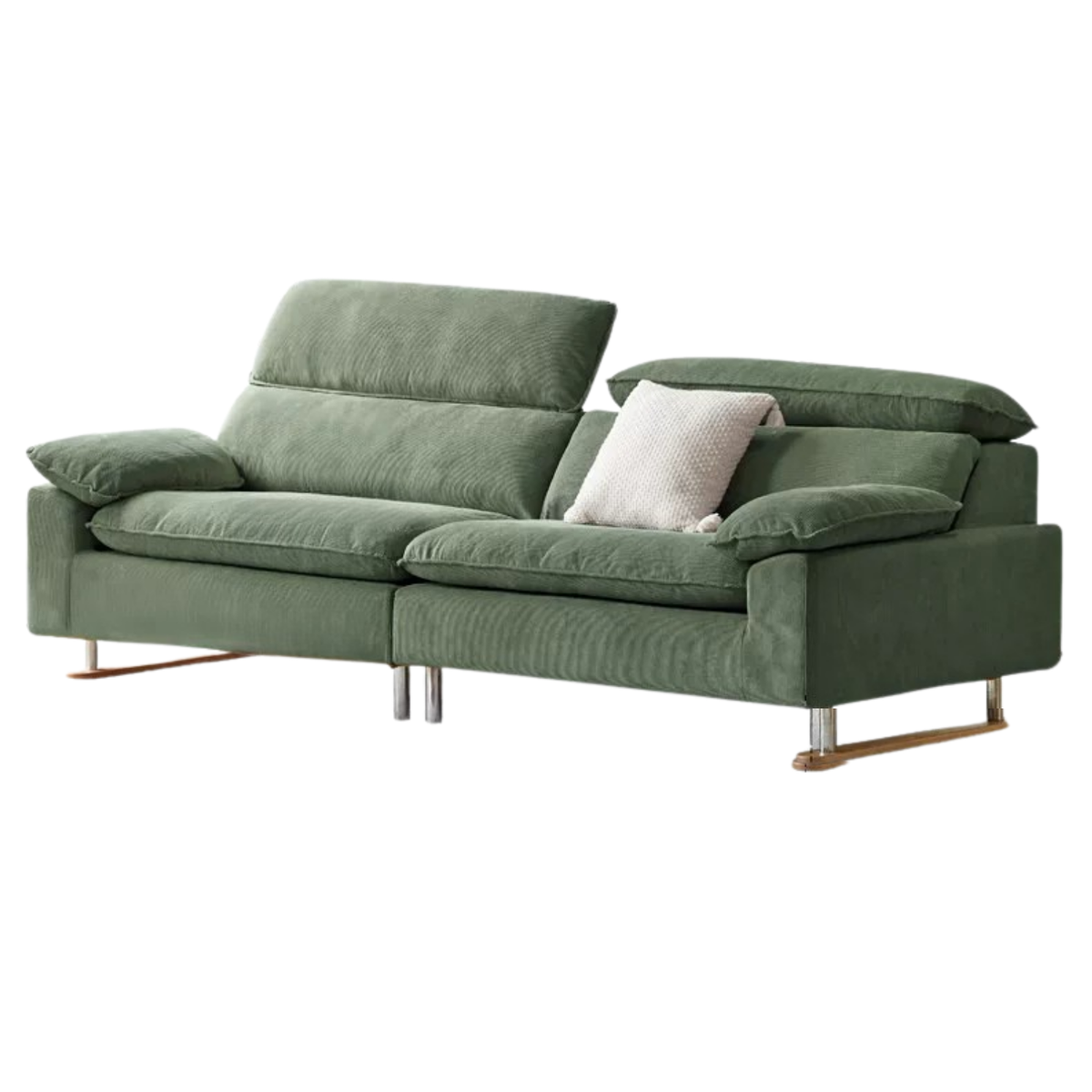 High-Back Corduroy Fabric Sofa with Removable Cover