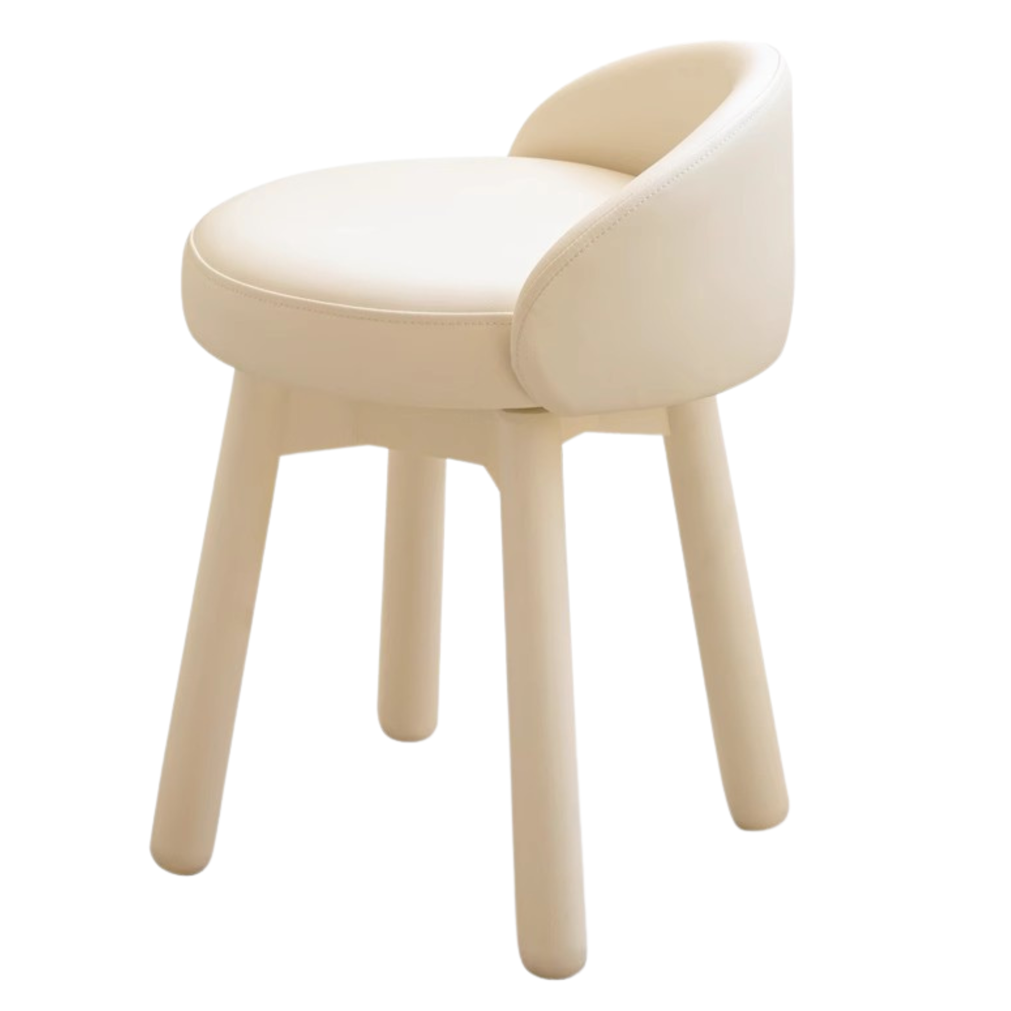 Makeup Stool 360° Free Rrotation Cream Style Birch Solid Wood