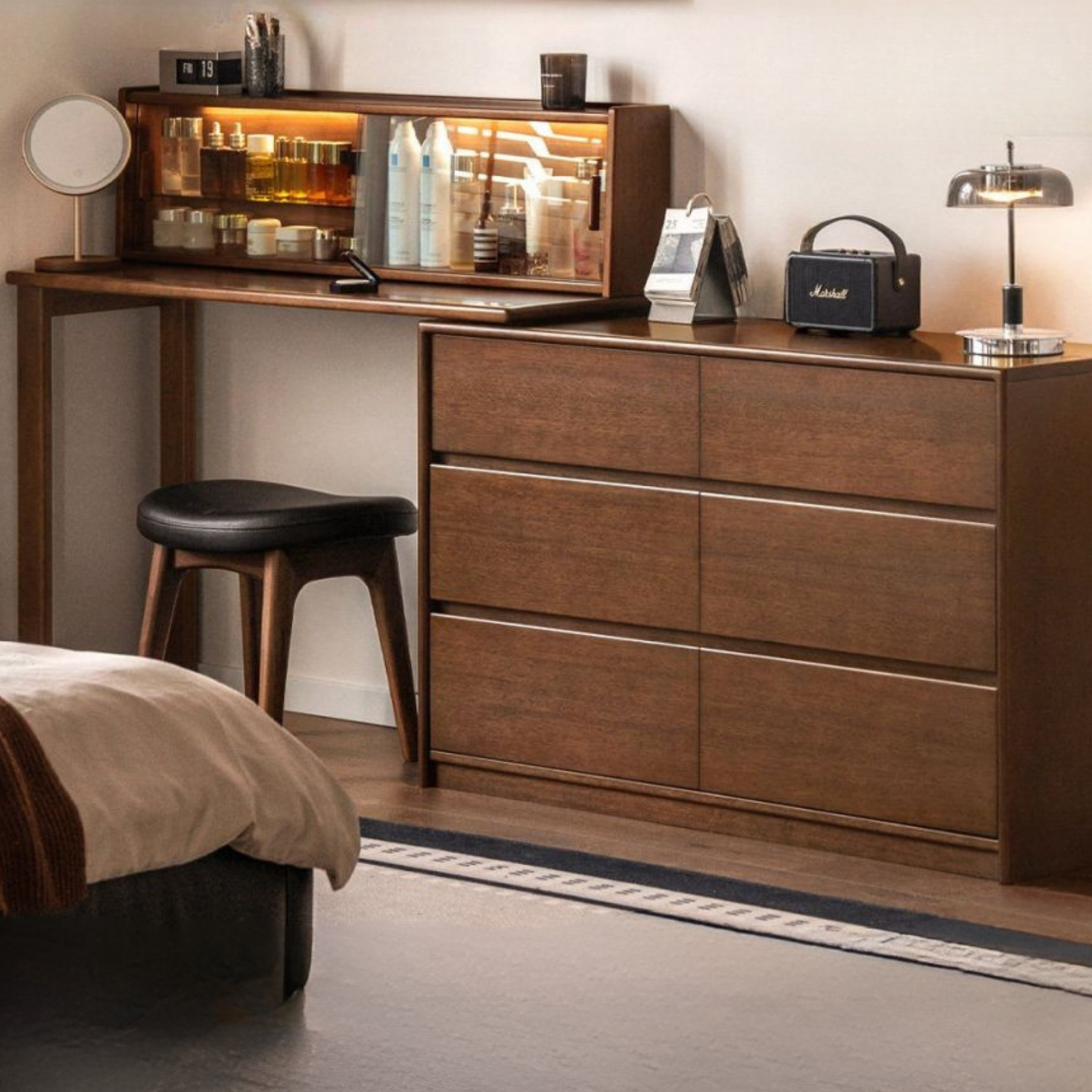 Solid Longan Hardwood Modern Minimalist Vanity Table