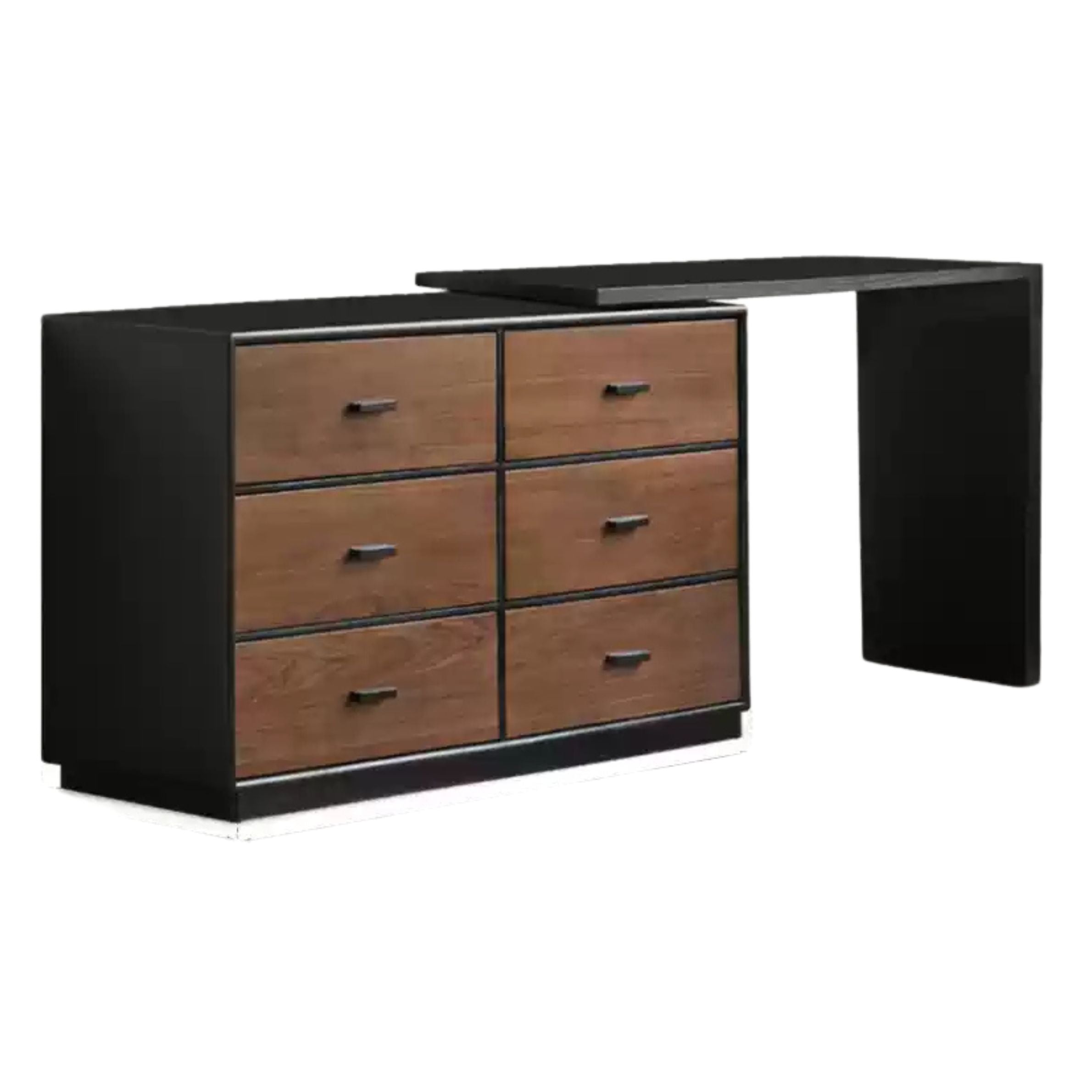 Black Walnut, Oak Solid Wood Italian Light Luxury Dressing Table.