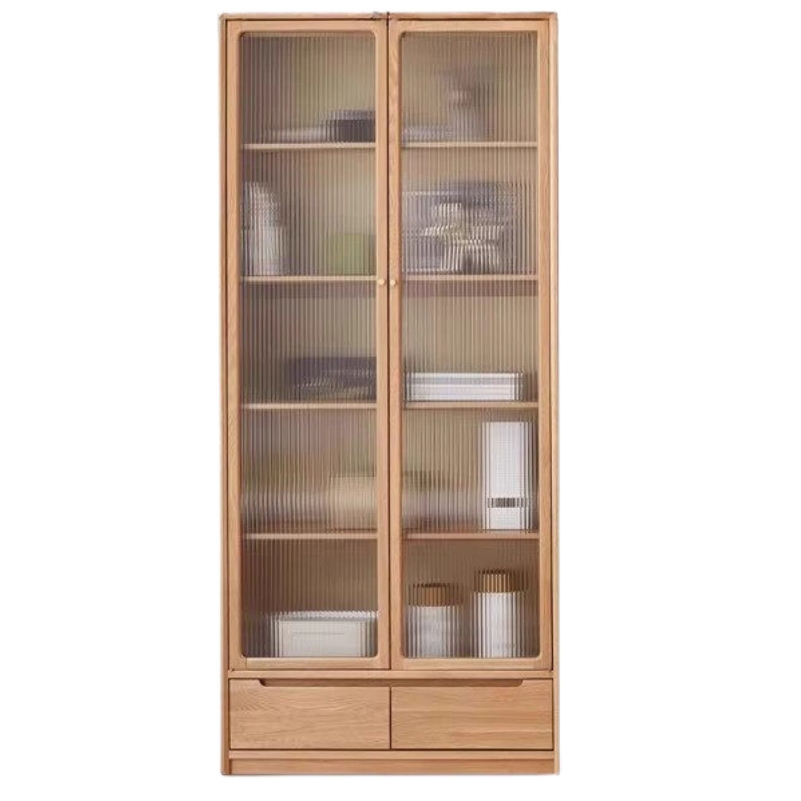Oak Solid Wood Bookcase Free Combination Floor-to-ceiling Bookshelf