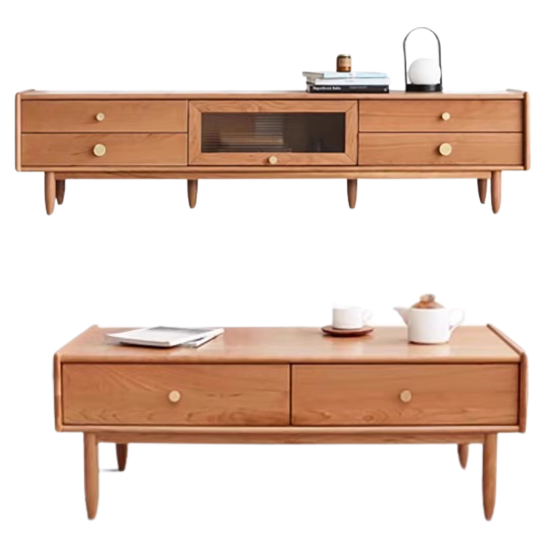Cherry Solid Wood TV Stand.