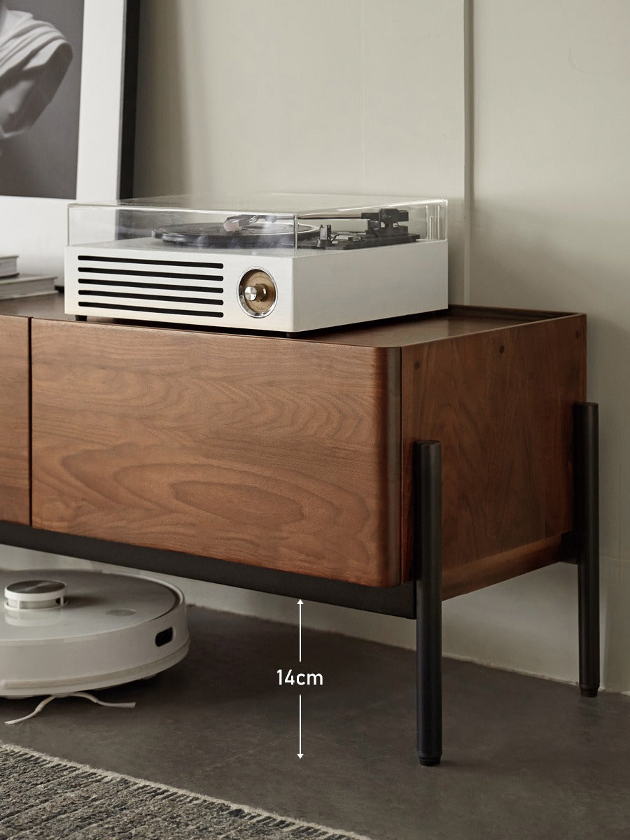 Black Walnut Solid Wood TV Stand.