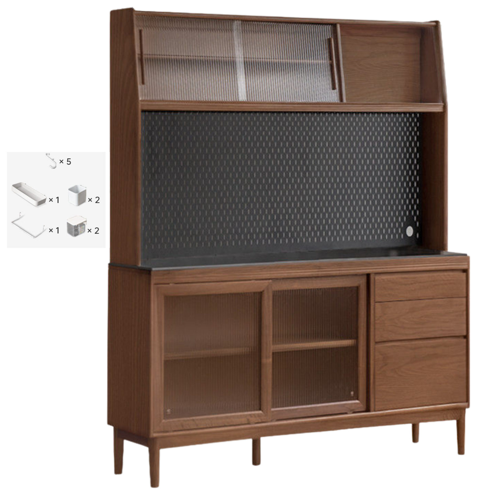 Black Walnut, Oak, Sandalwood, Ash, White Ash Solid Wood Rock Board Sideboard