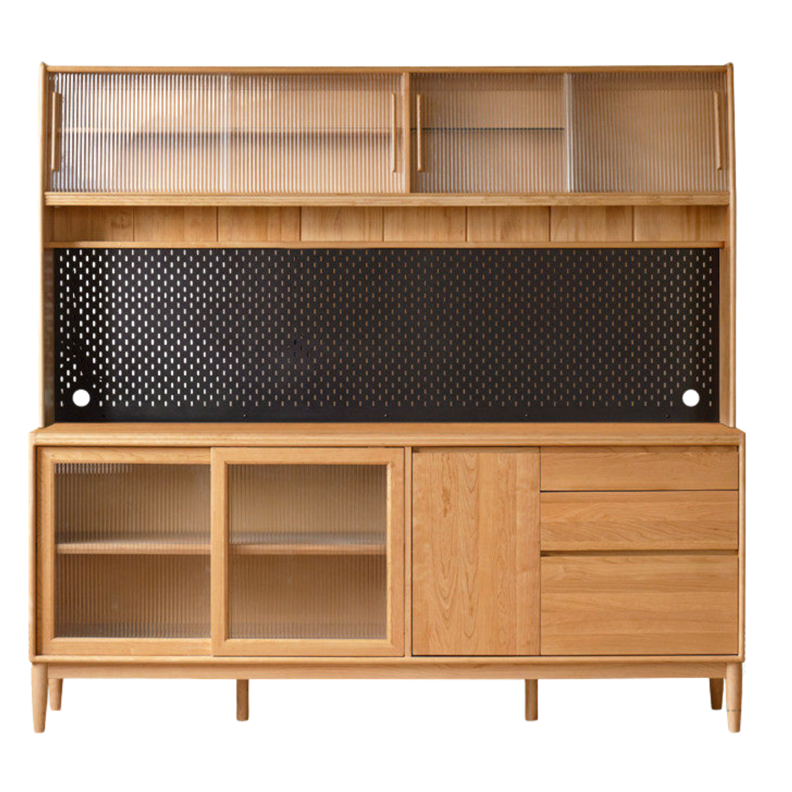 Cherry, Oak, Birch Solid Wood Rock Board Dining Cabinet Integrated High