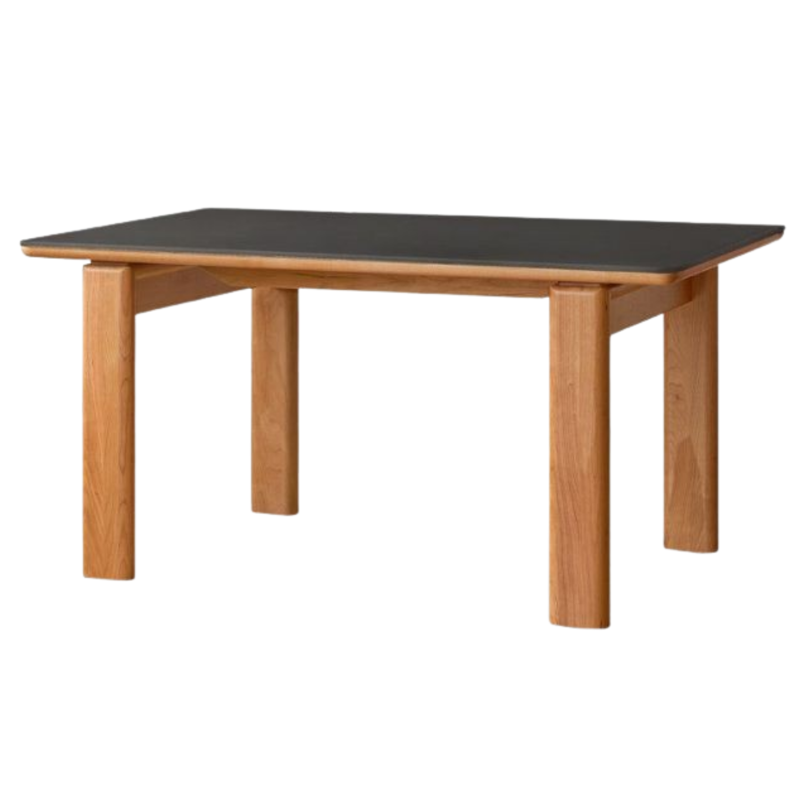 Cherry Solid Wood Vintage Style Slab Dining Table with Sintered Stone Top