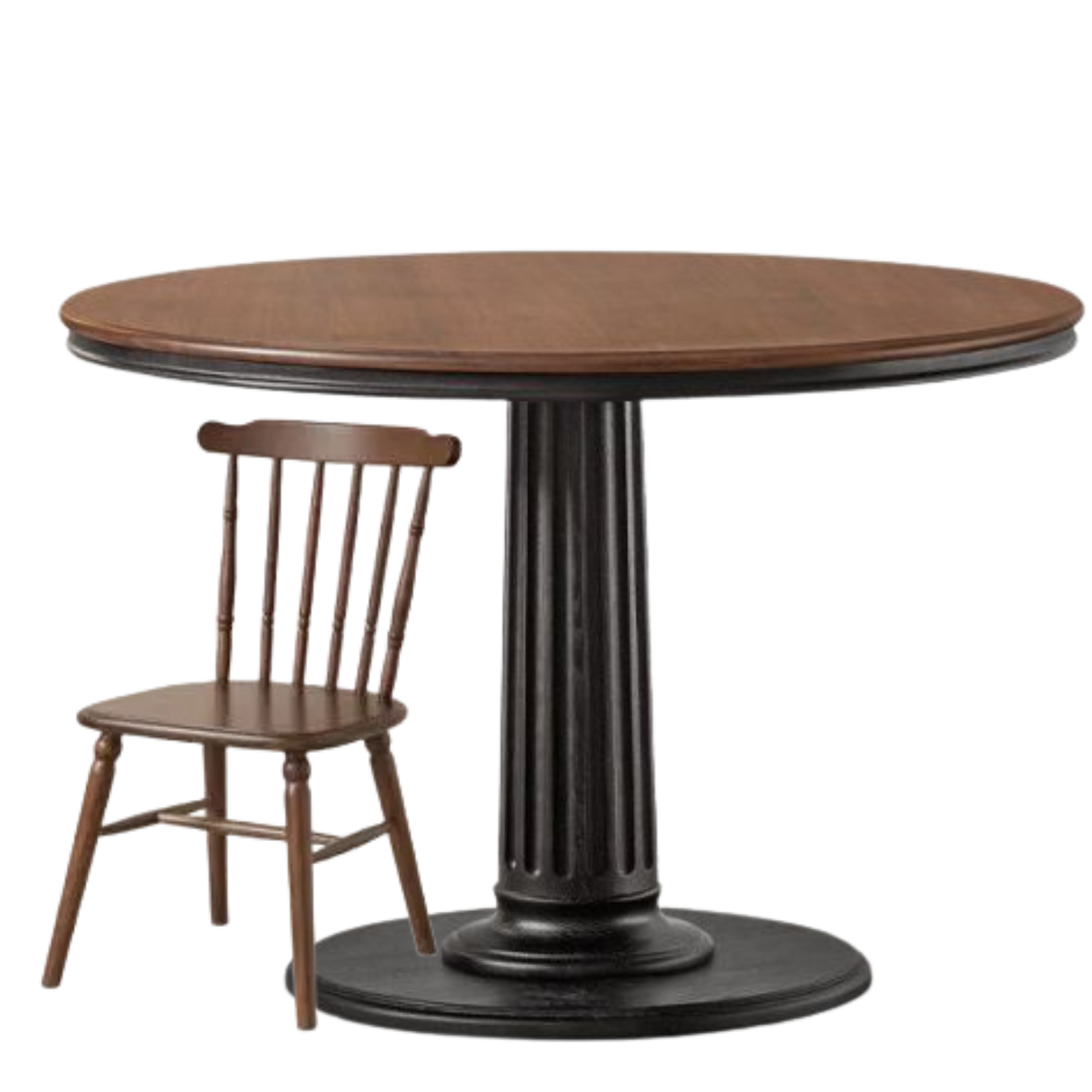 Black Walnut Solid Wood American Retro Round Dining Table