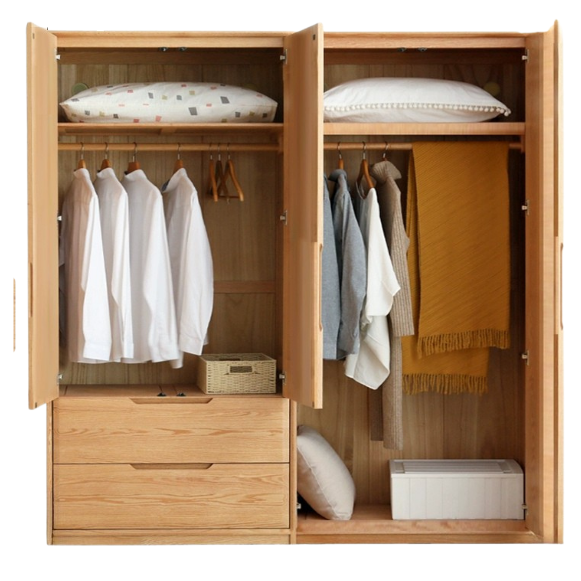 Oak, Ash Solid Wood Wardrobe.