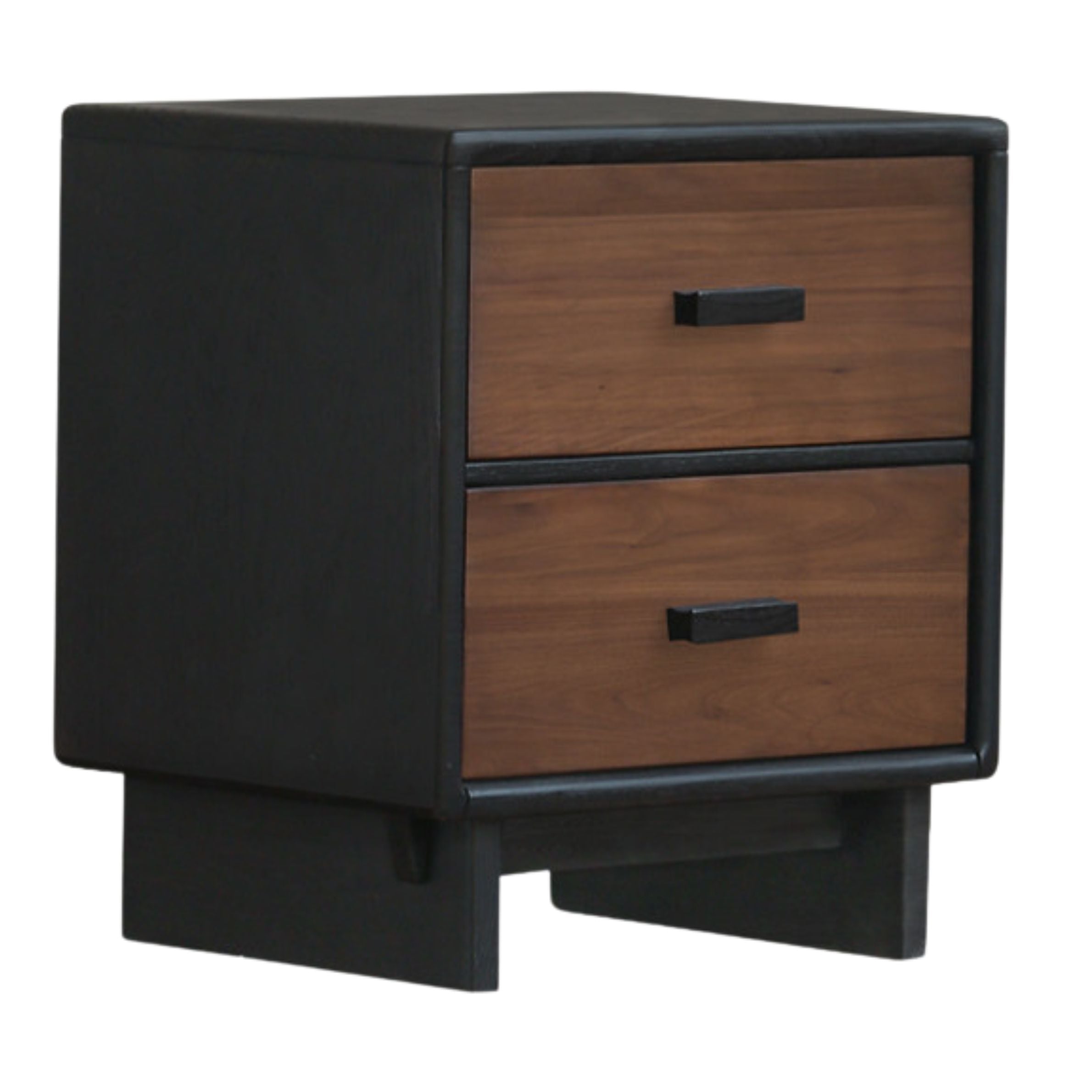 Black Walnut, Oak Solid Wood Nightstand.