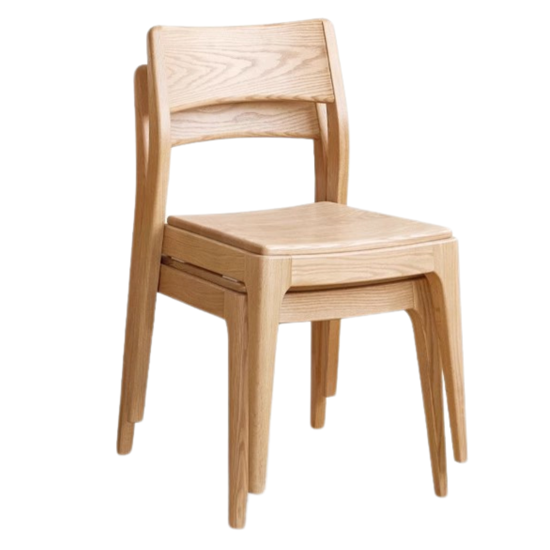 Solid Rubberwood, Ash, Oak Solid Wood Stacking Dining Chair