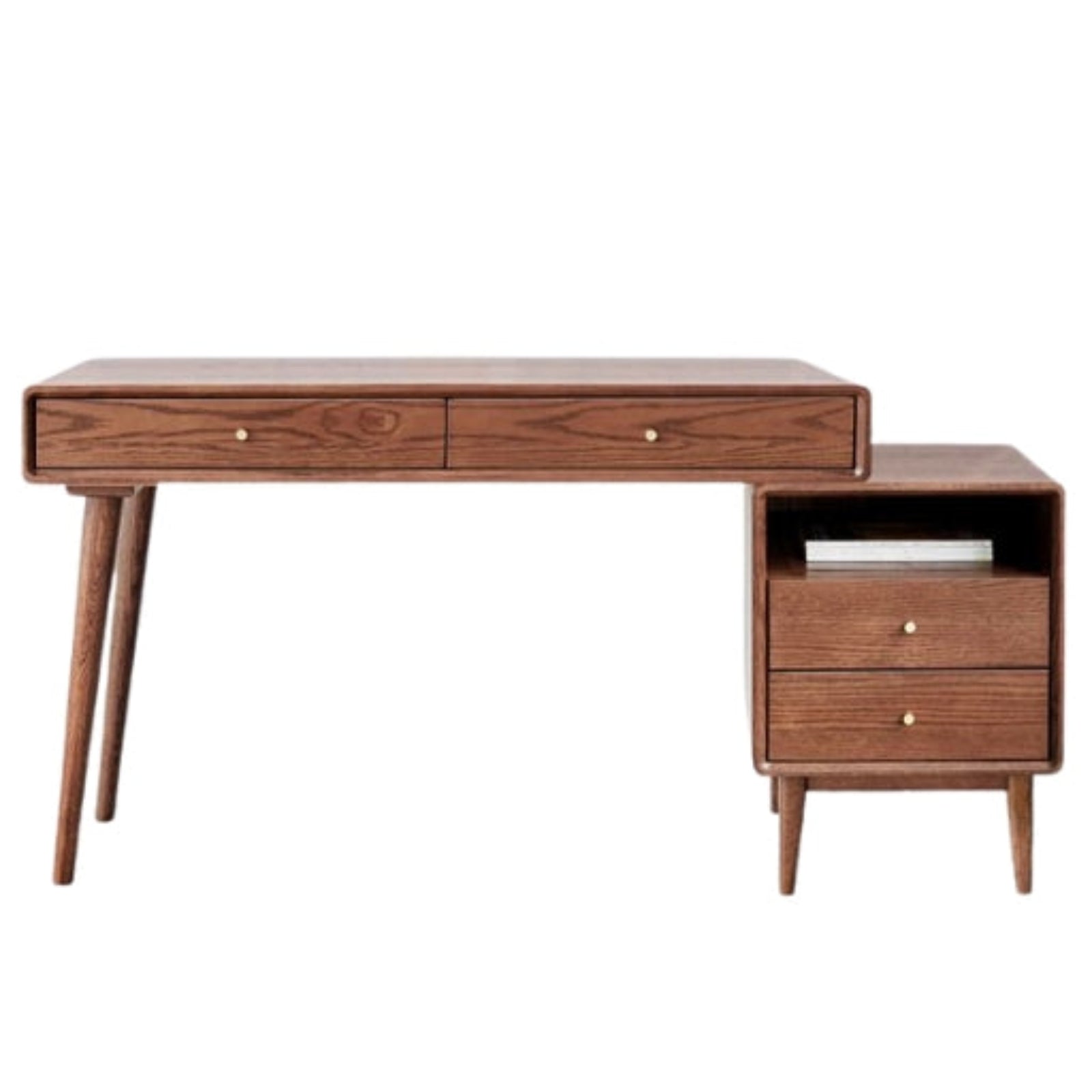 Oak Solid Wood Retractable Computer Desk