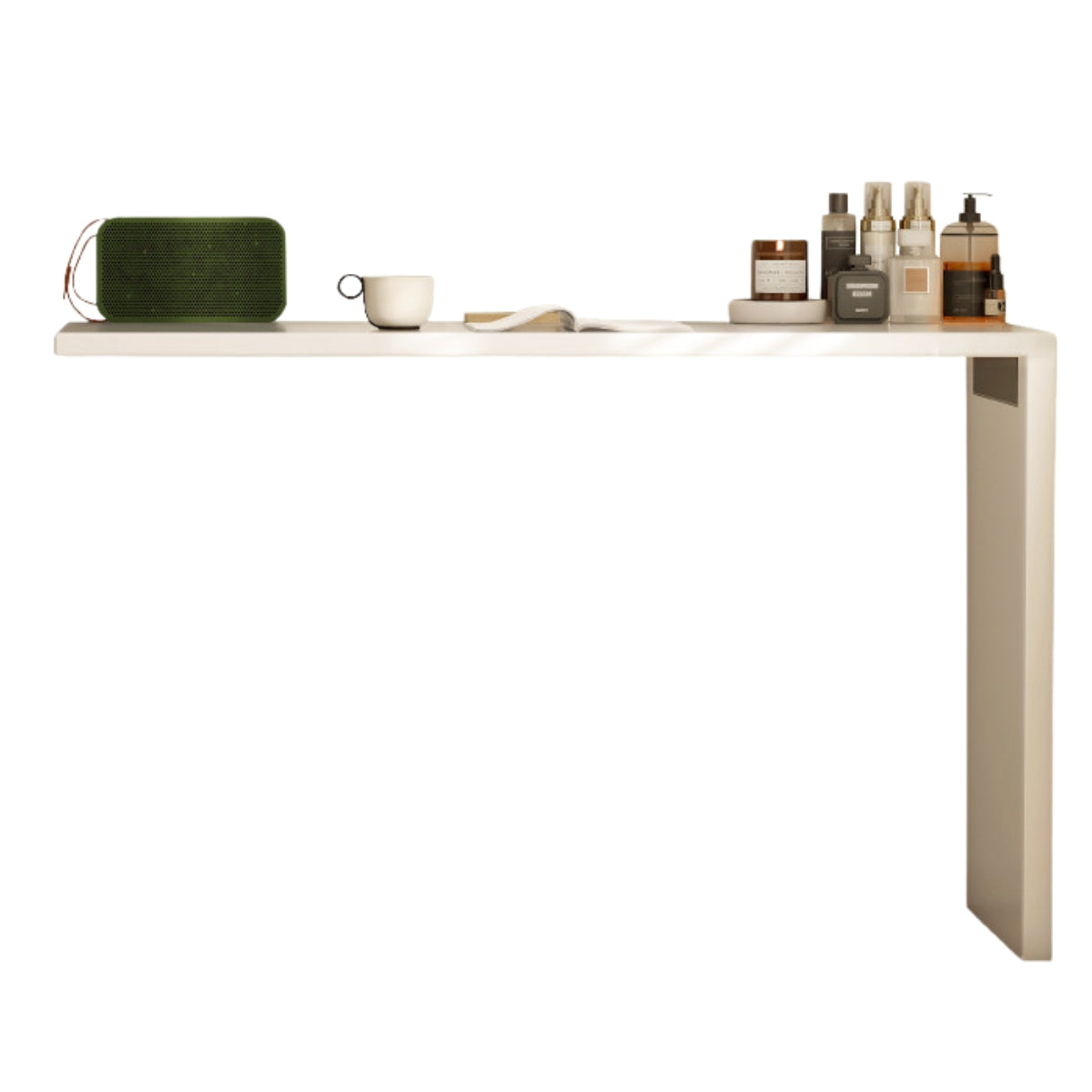 Solid RubberWood Cream Style Telescopic Vanity Table.