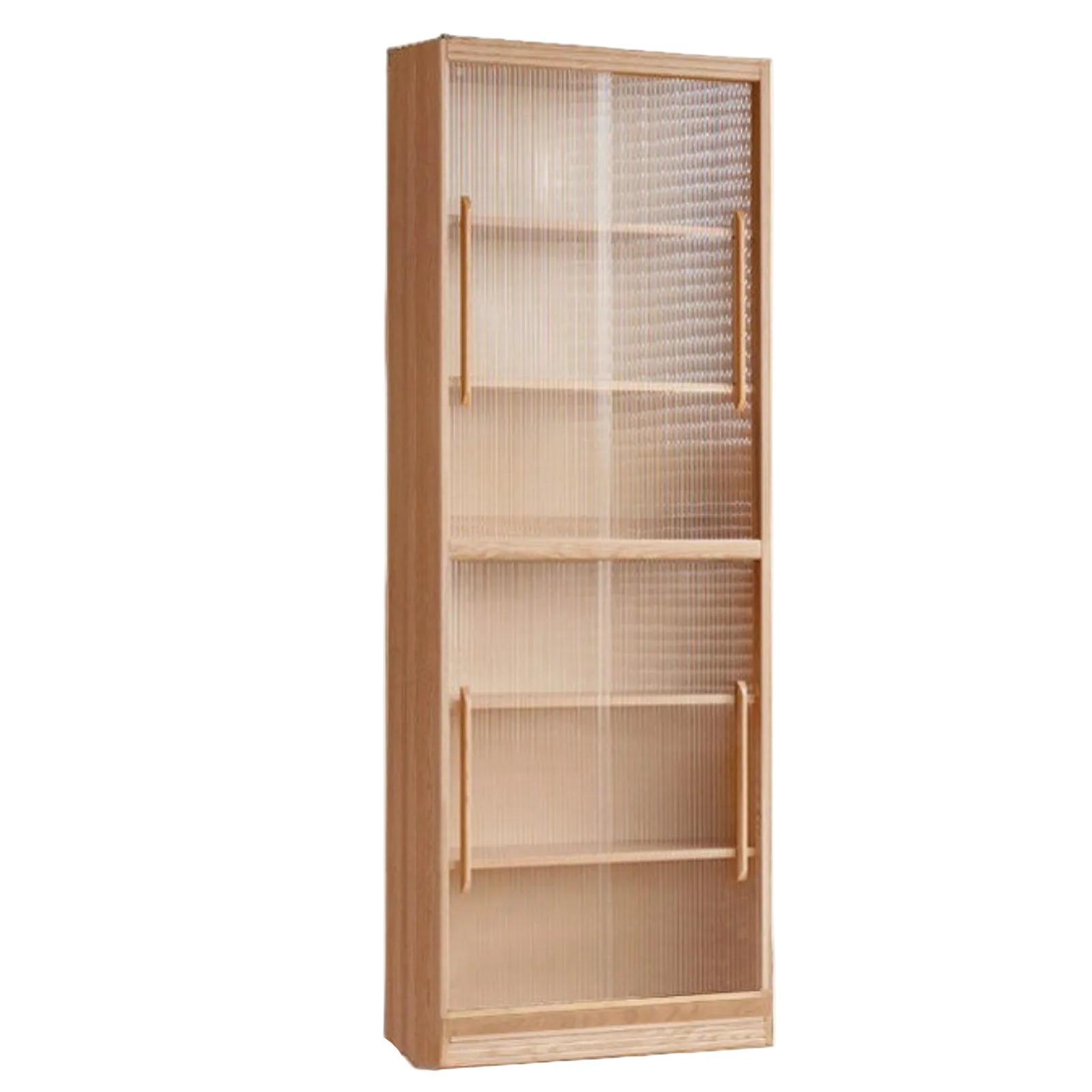 Ash Solid Wood Wall-Mounted Bookcase with Integrated Study Shelf